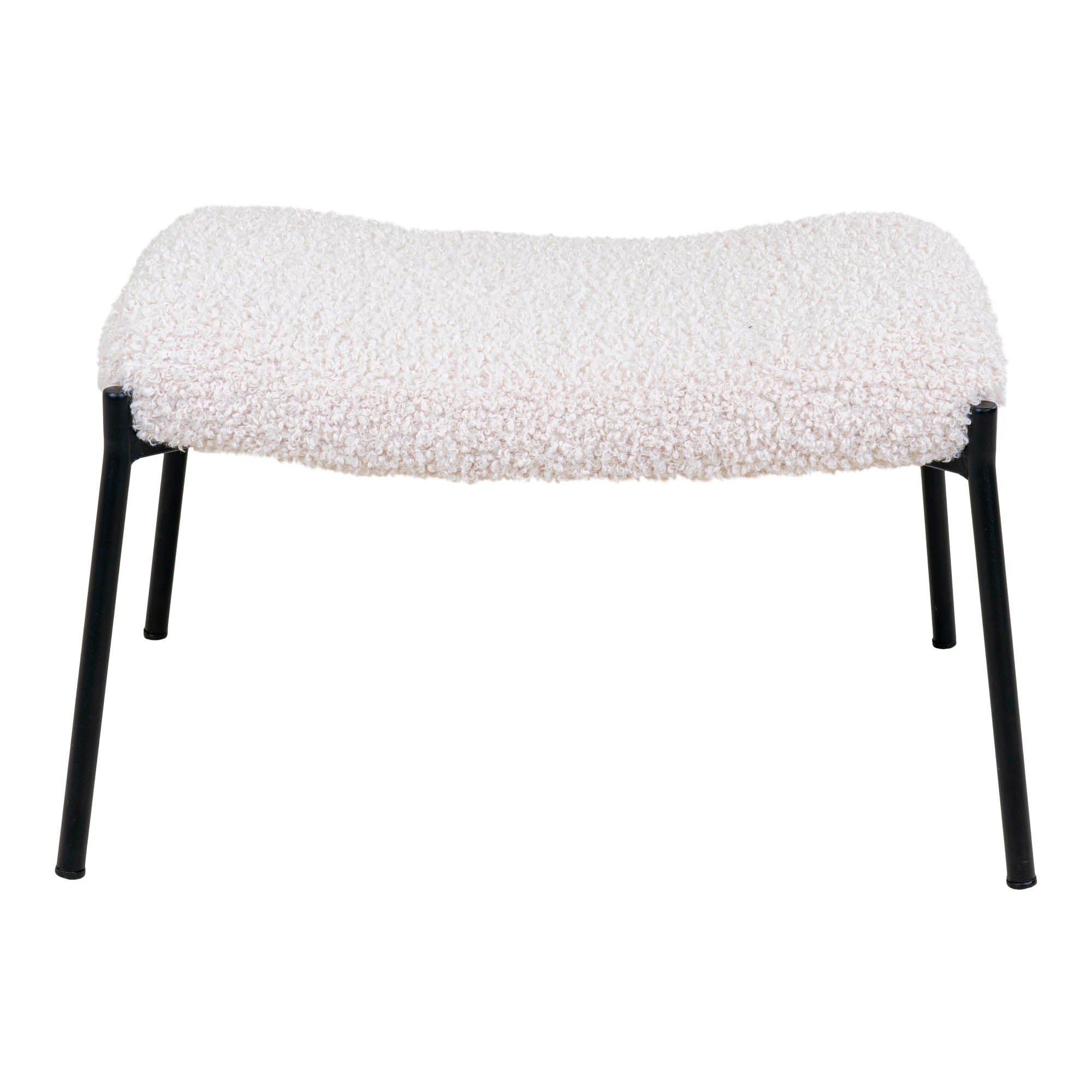 Glasgow Footrest - Footrest in white artificial lambskin with black legs