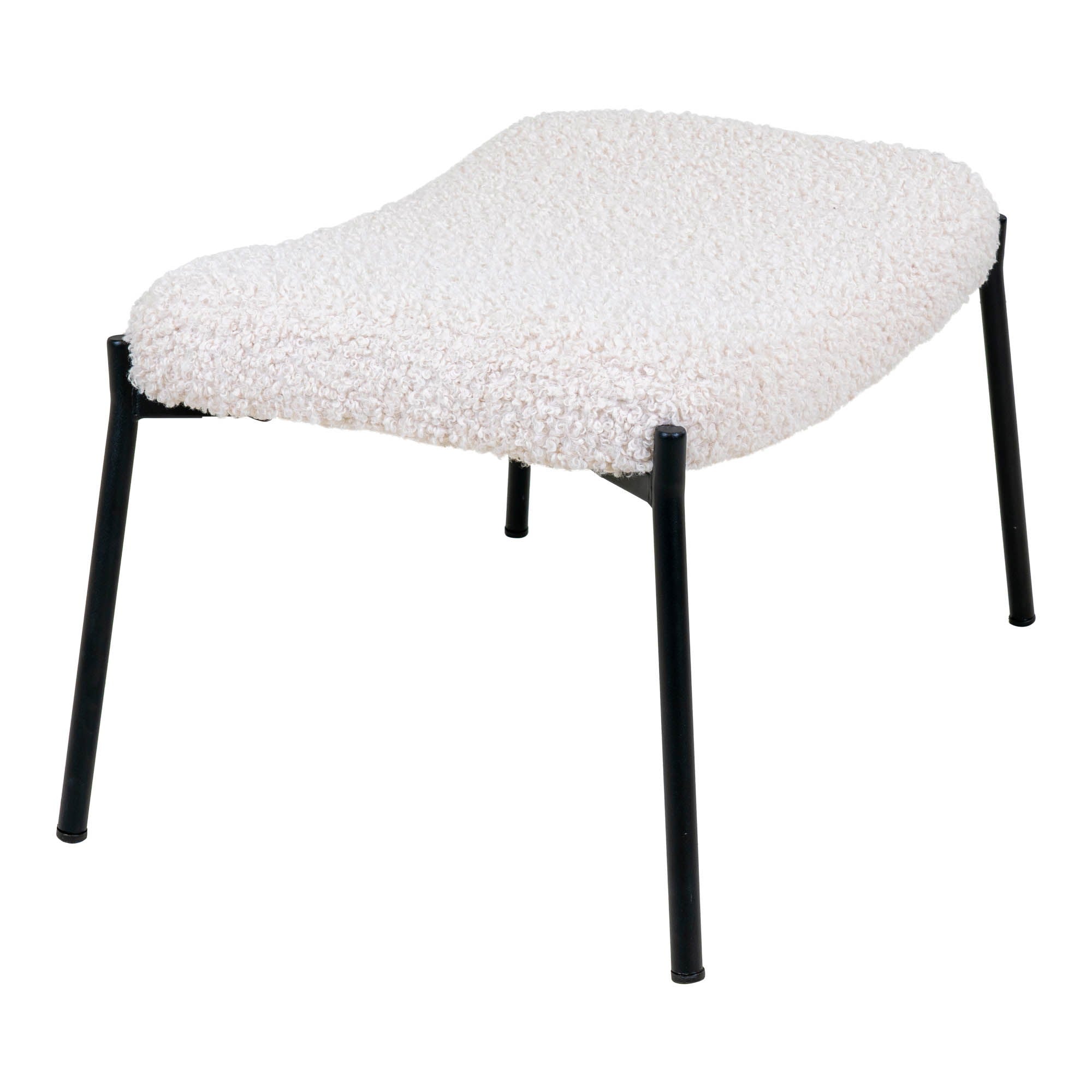 Glasgow Footrest - Footrest in white artificial lambskin with black legs