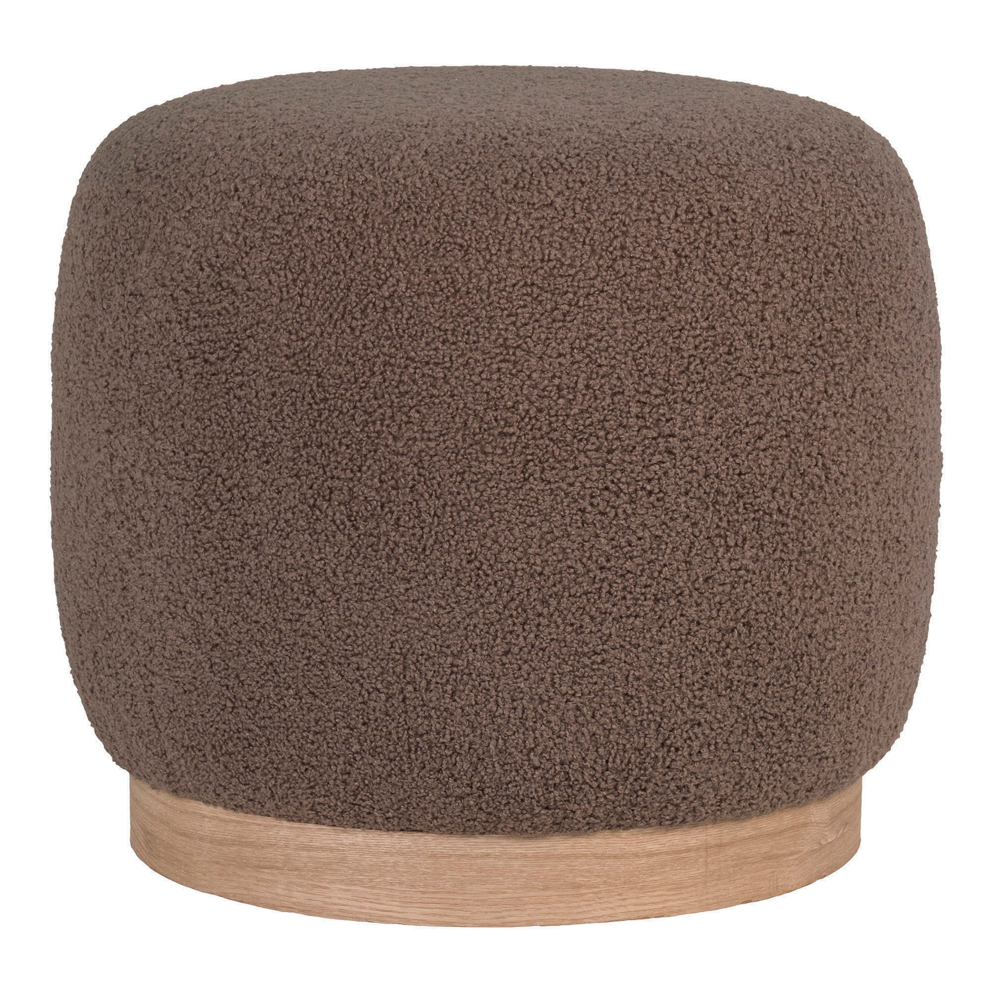 Belfort Pouf - Pouf in bouclé, brown, Ø44,5x40 cm