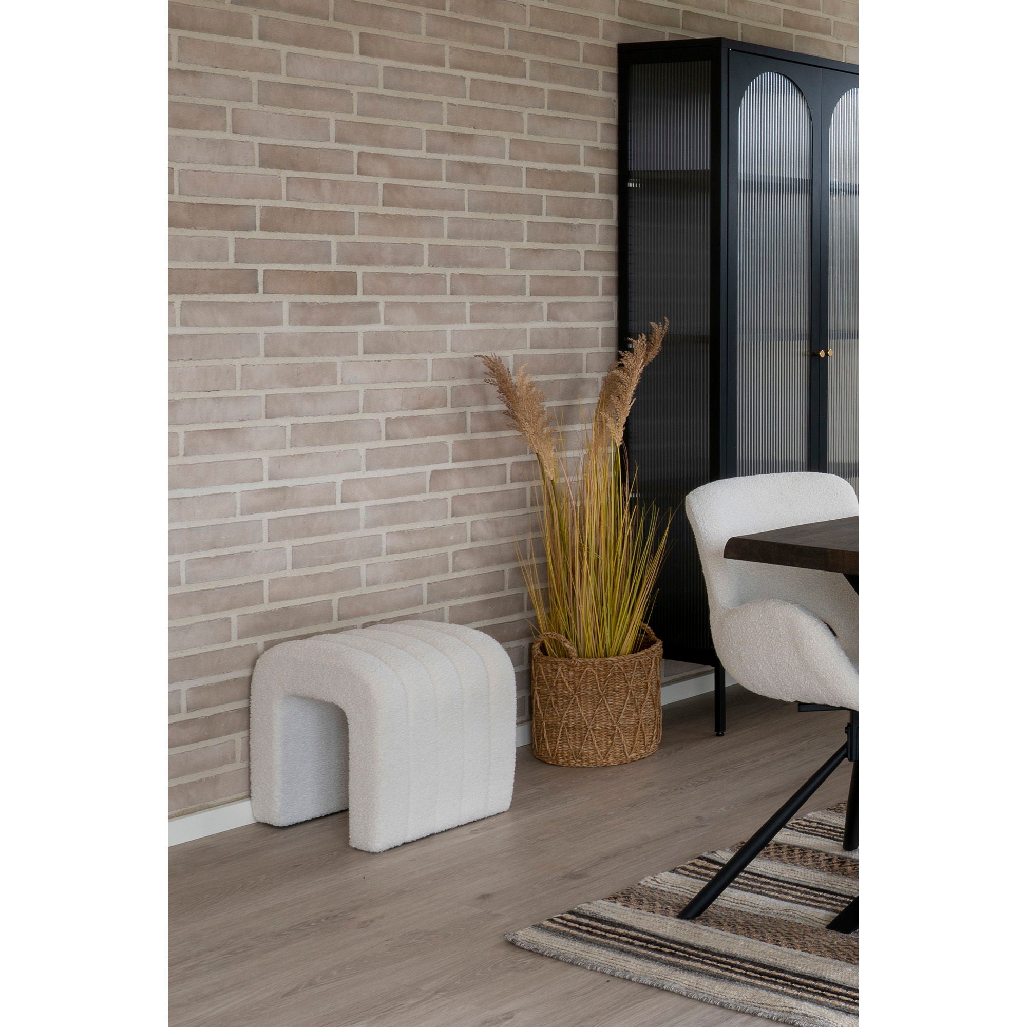 Colma Pouf - Pouf, bouclǸ, white, 41x36,5 cm, HN1234