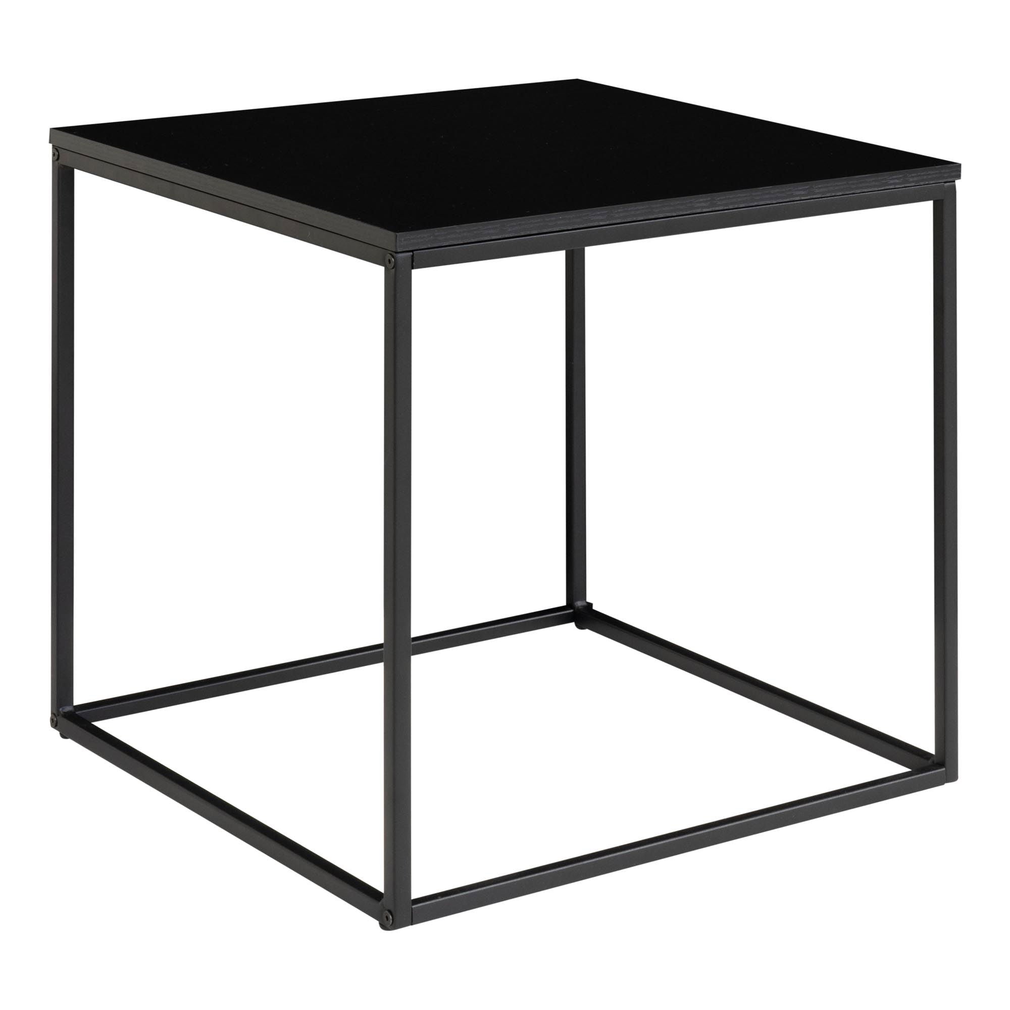 Vita Sidetable - Side table with black frame and black top 45x45x45 cm