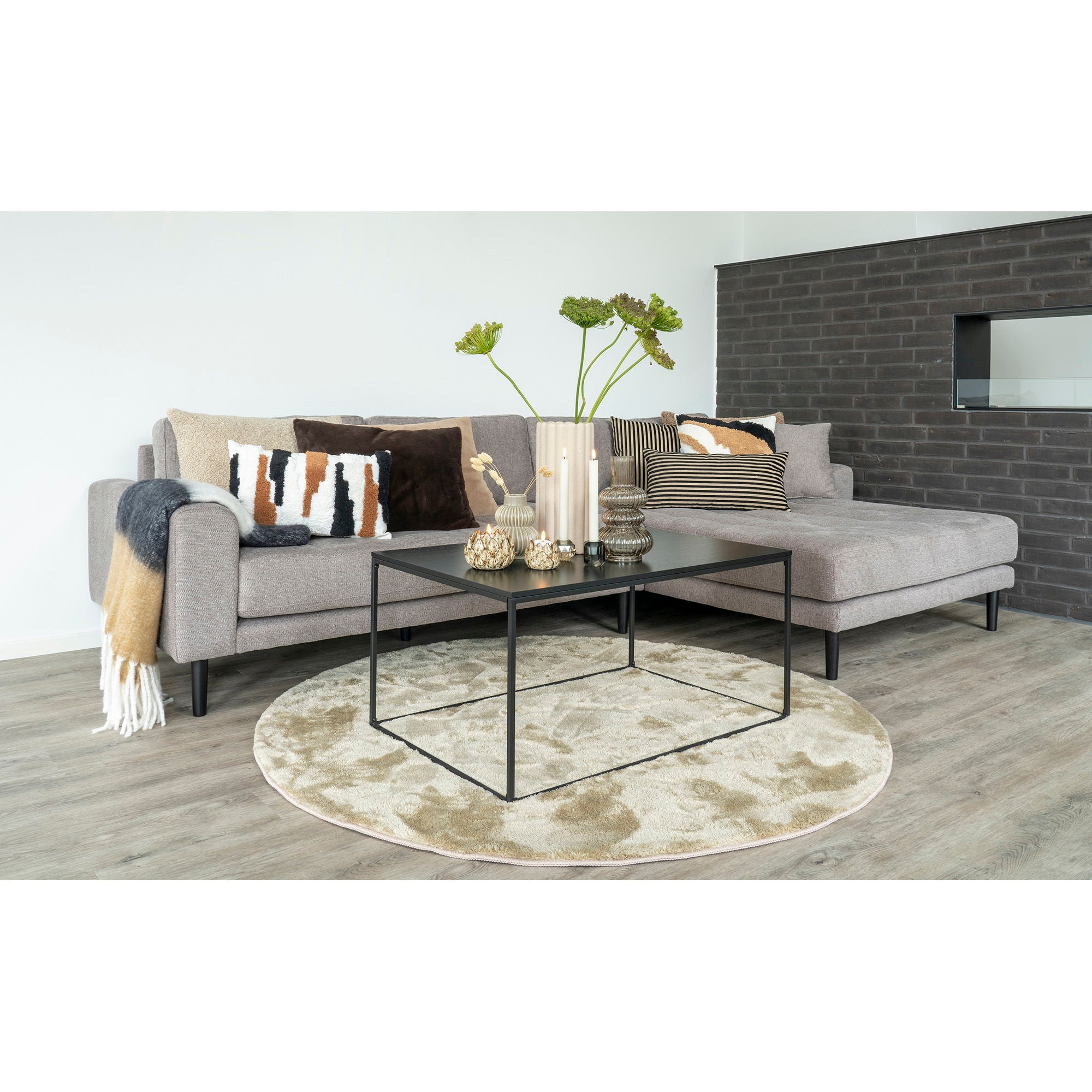 Vita Coffee Table - Coffee table with black frame and black top 90x60x45 cm