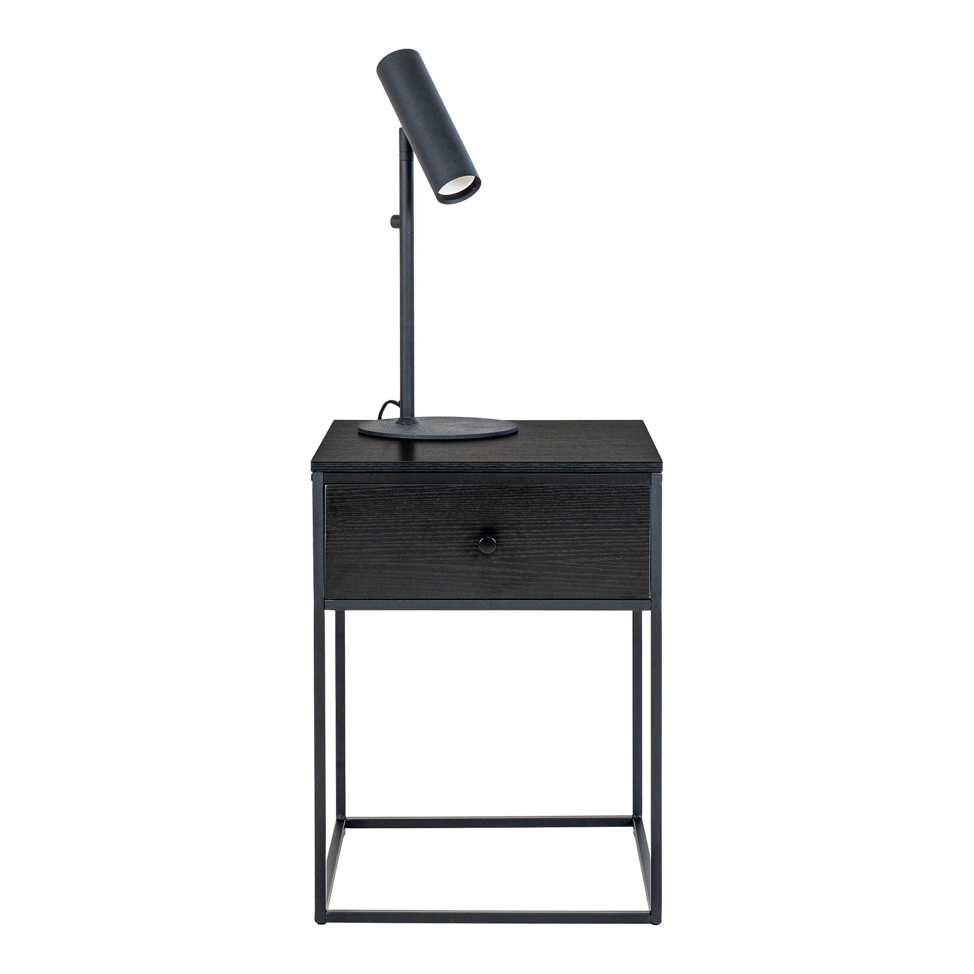 Vita Bedside table with 1 drawer - Bedside table with 1 drawer, black with black drawer