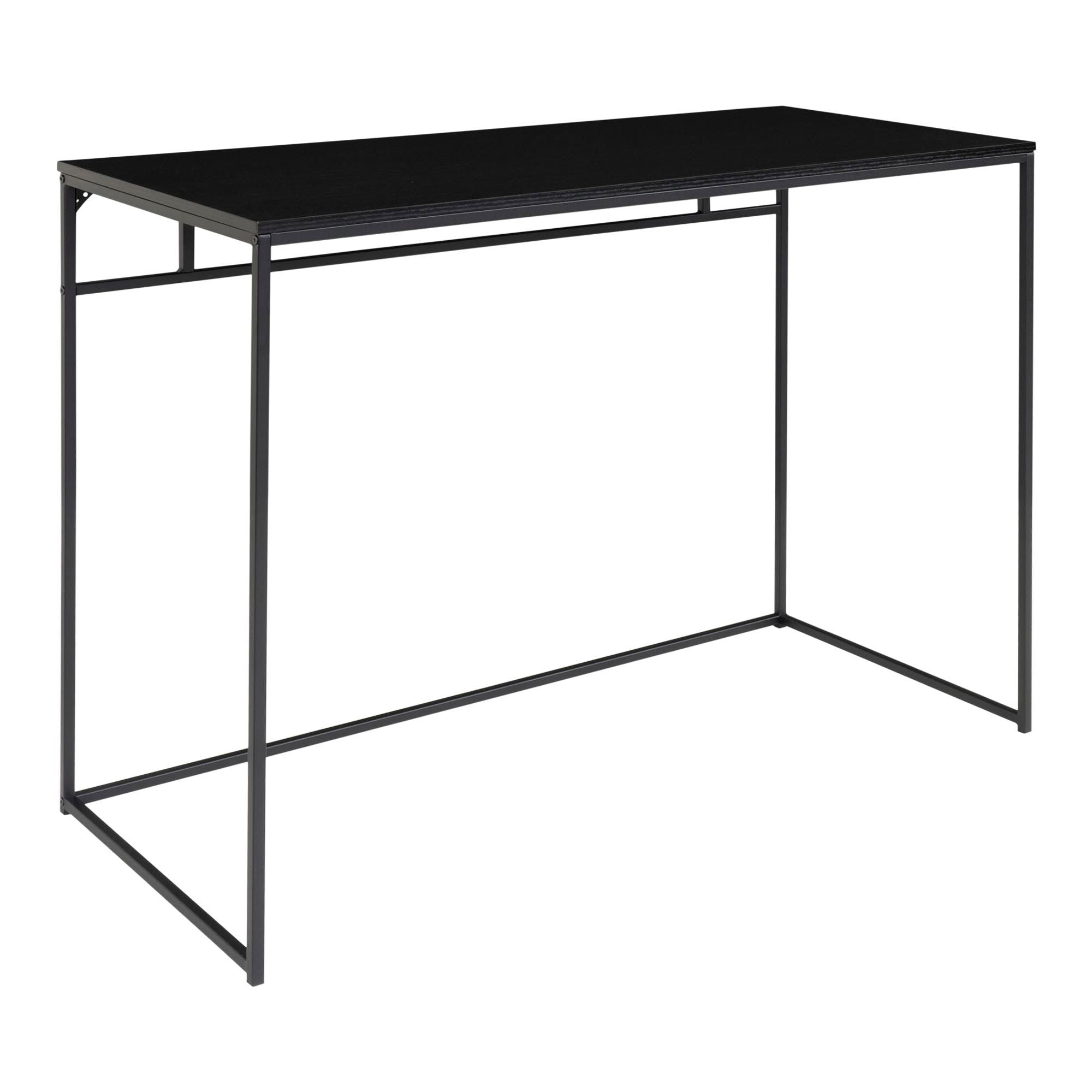 Vita Desk - Bureau avec cadre noir et plateau noir 100x45x75 cm