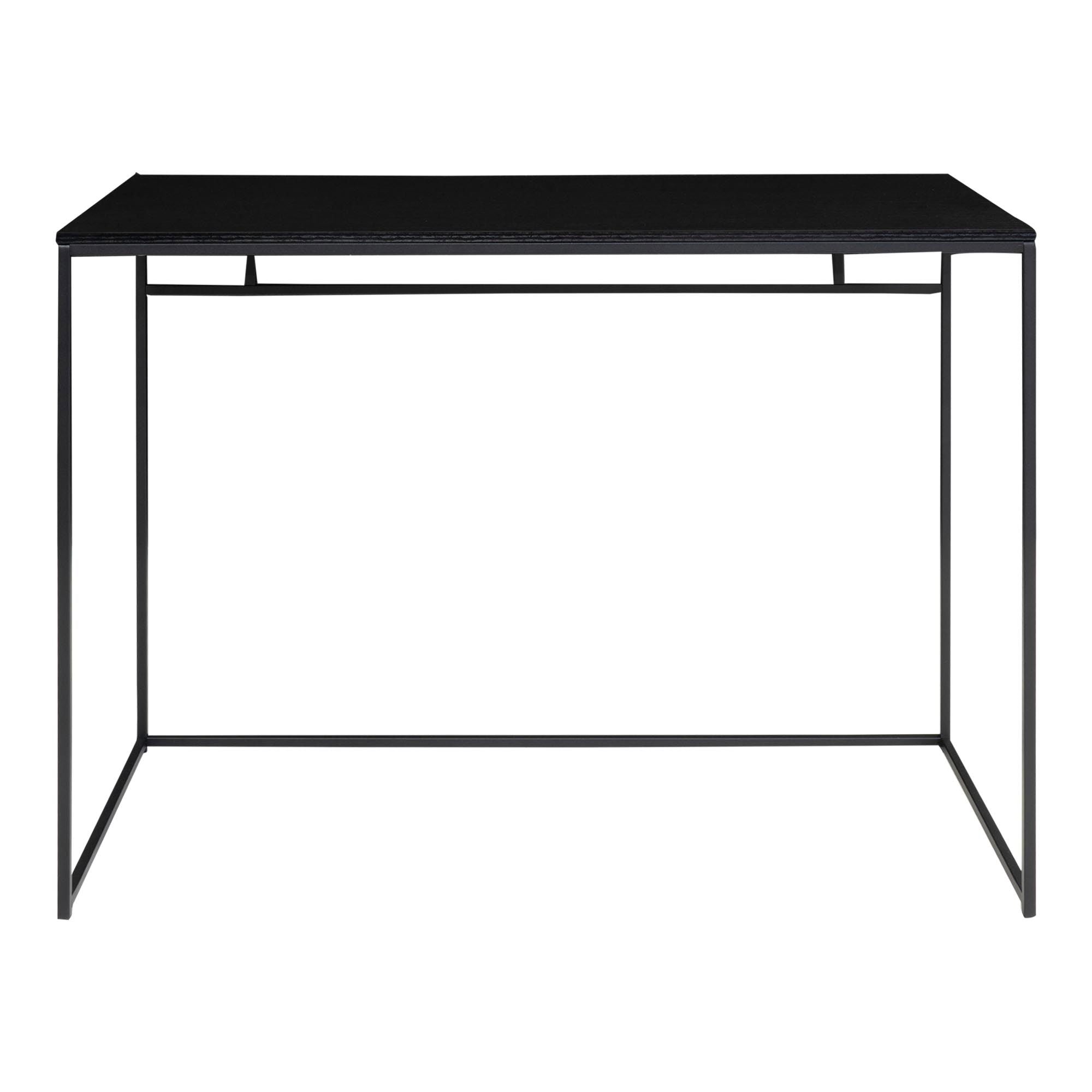 Vita Desk - Bureau avec cadre noir et plateau noir 100x45x75 cm