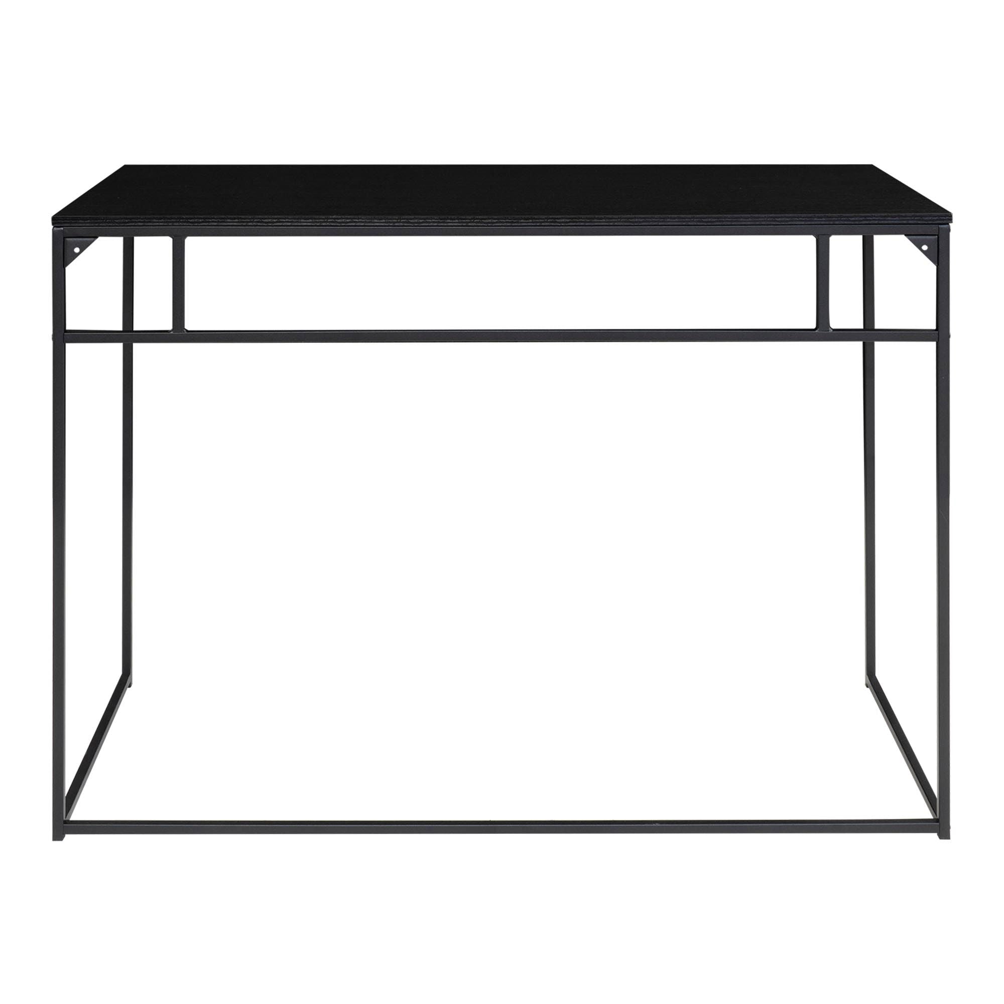 Vita Desk - Bureau avec cadre noir et plateau noir 100x45x75 cm