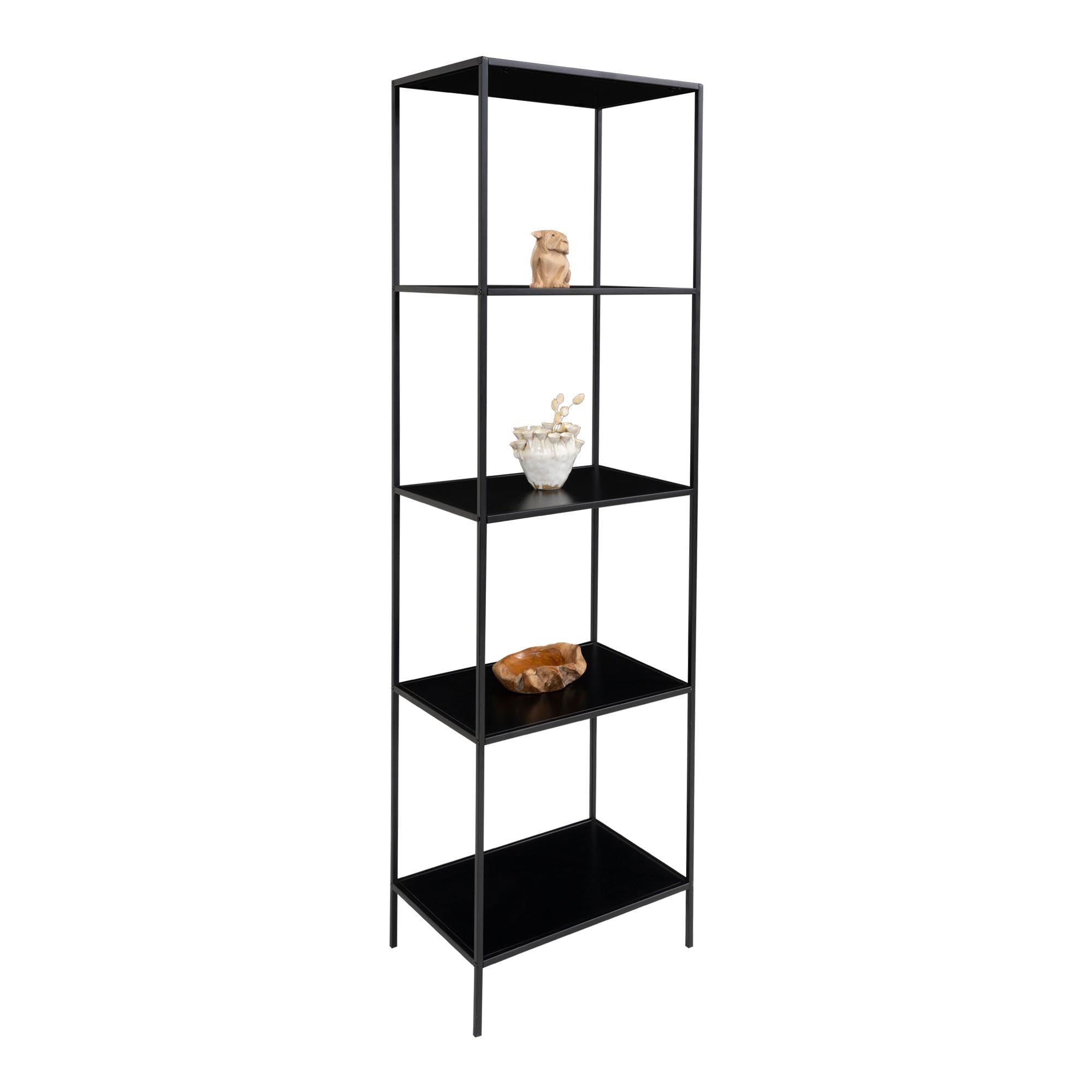 Vita Shelf - Shelf with black frame and 5 black shelves 51x36x170 cm