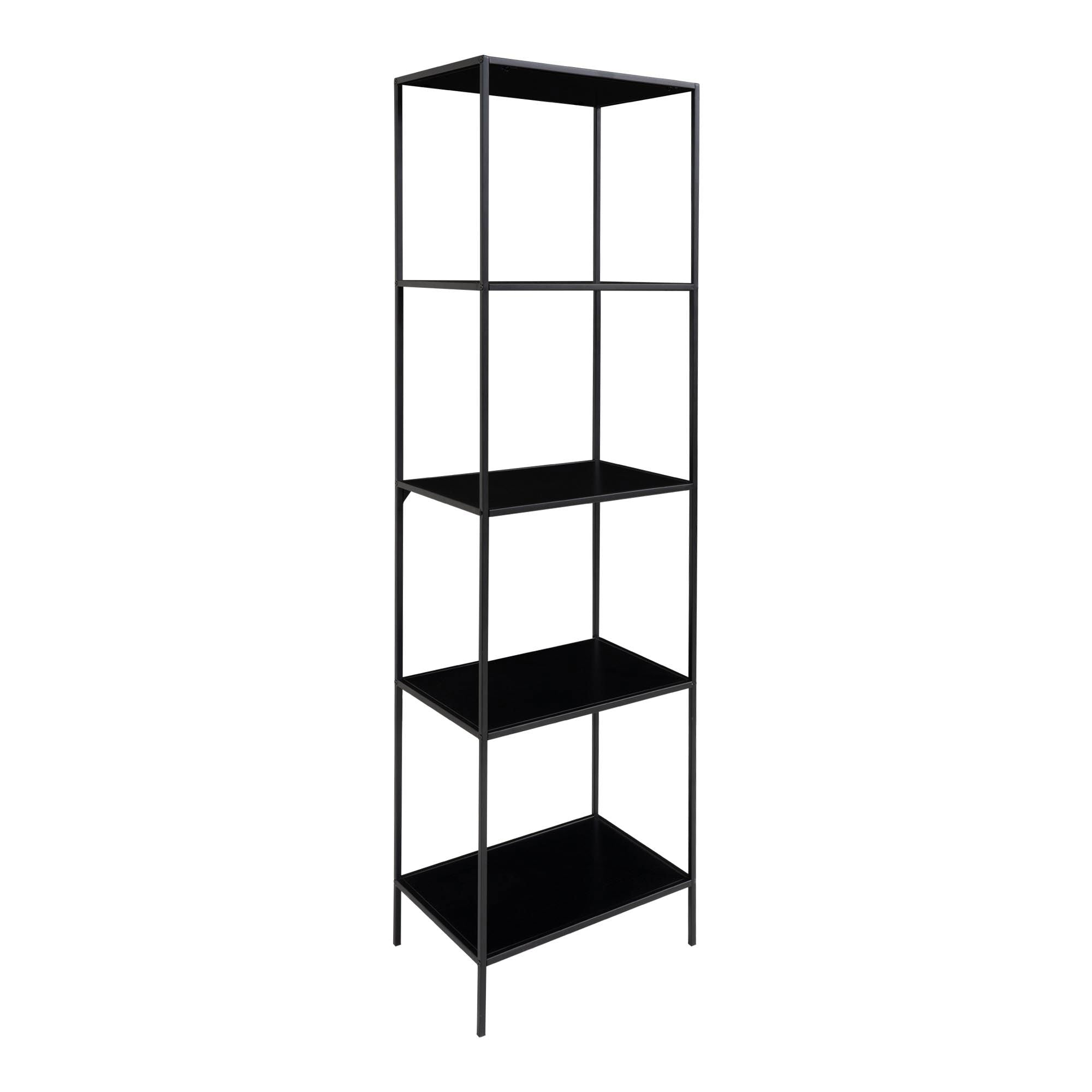 Vita Shelf - Shelf with black frame and 5 black shelves 51x36x170 cm