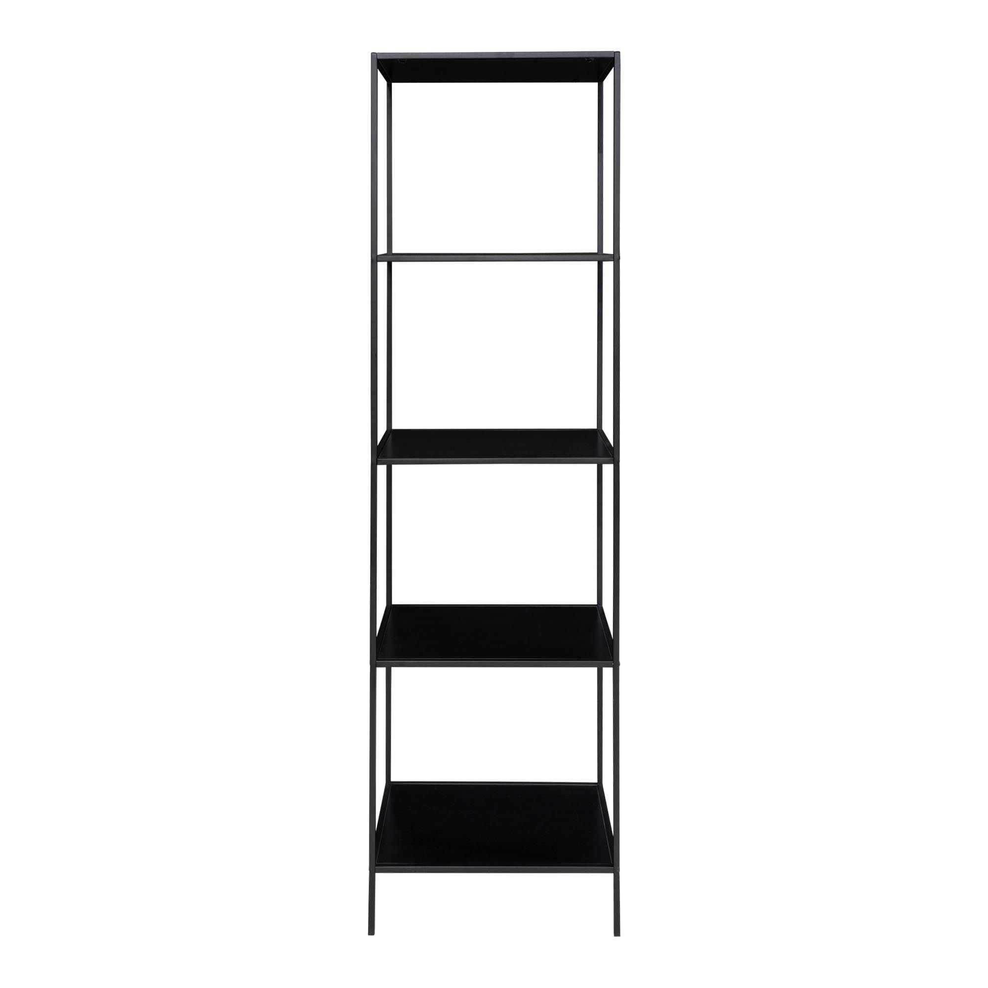 Vita Shelf - Shelf with black frame and 5 black shelves 51x36x170 cm