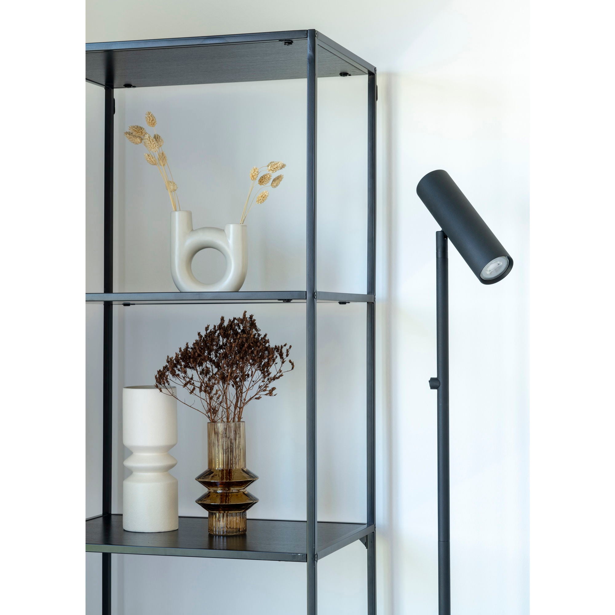 Vita Shelf - Shelf with black frame and 5 black shelves 51x36x170 cm