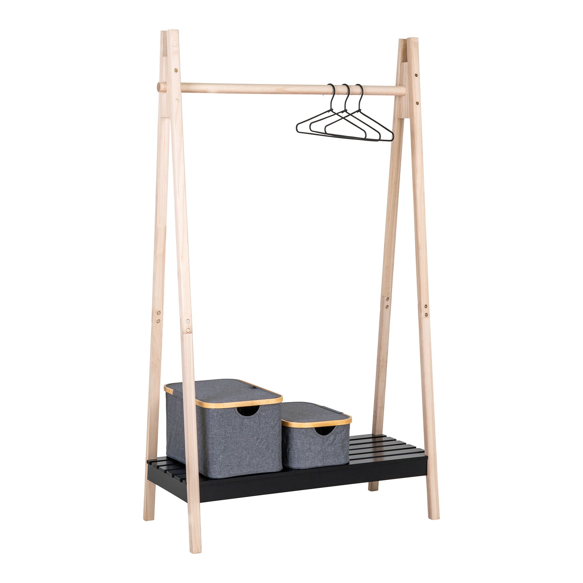 Torino Clothes Rack - Clothes rack in natural wood and black