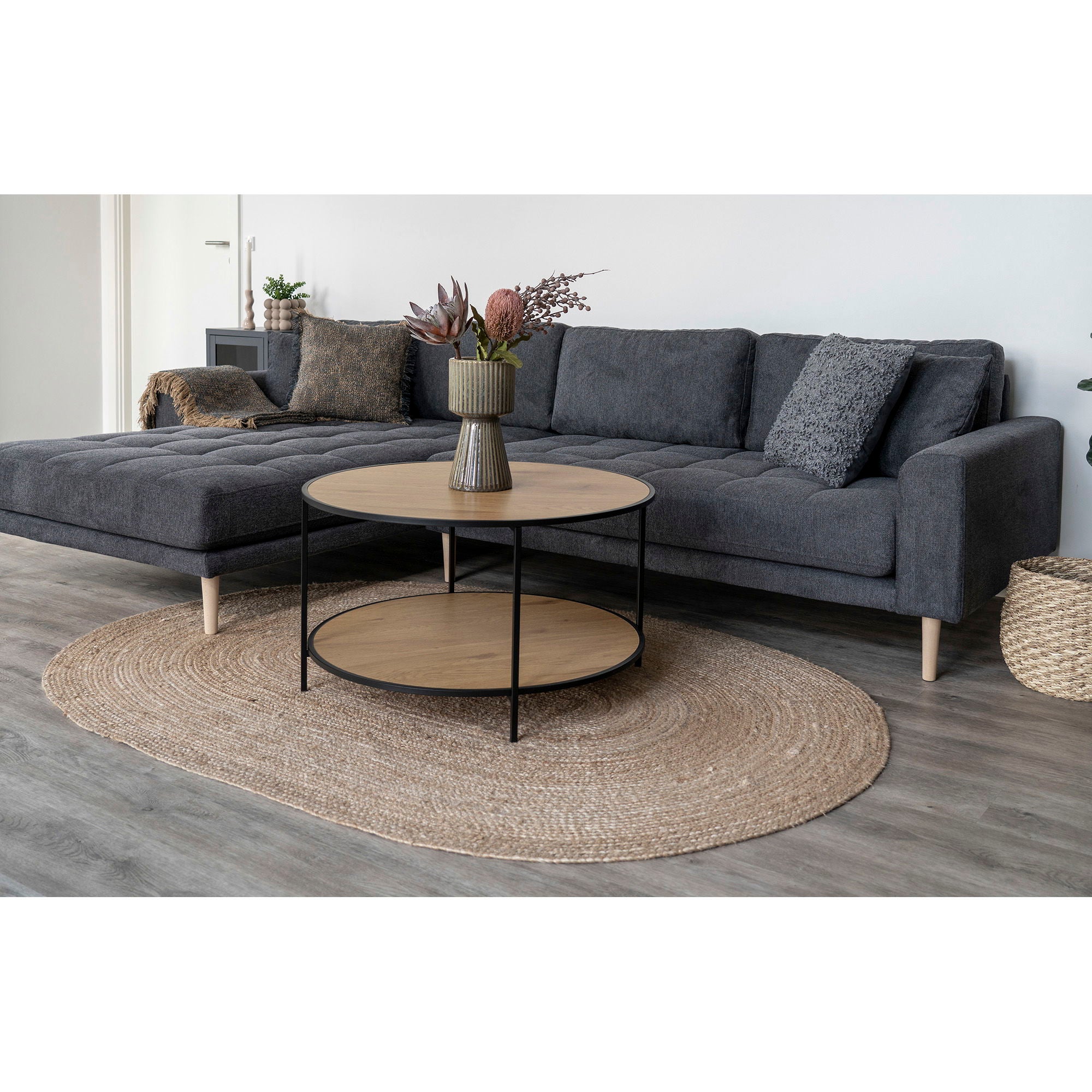 Bombay Rug - Rug in braided jute, nature, oval, 140x200 cm