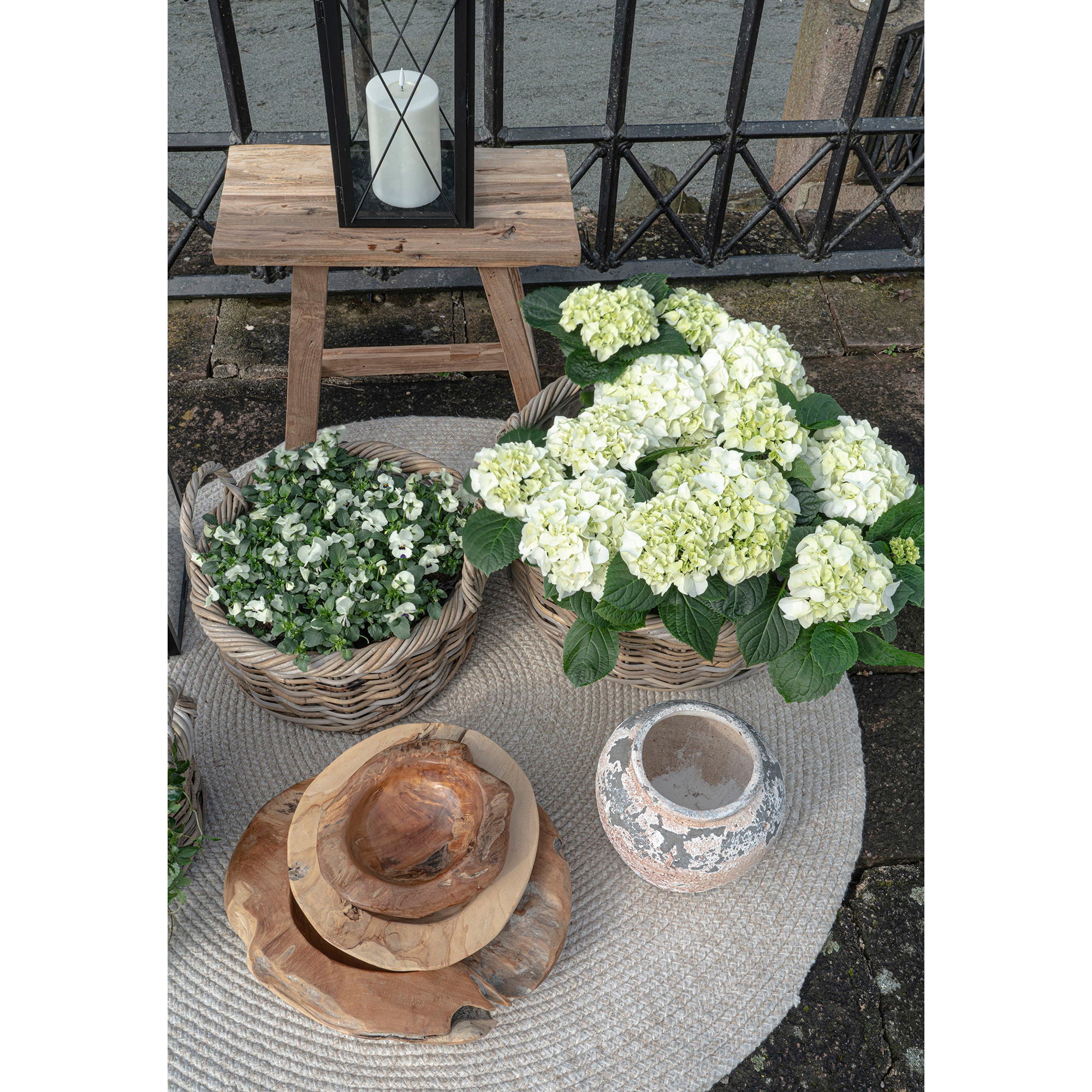 Menorca rug - rug in 100% recycled plastic, sand, Ø120 cm