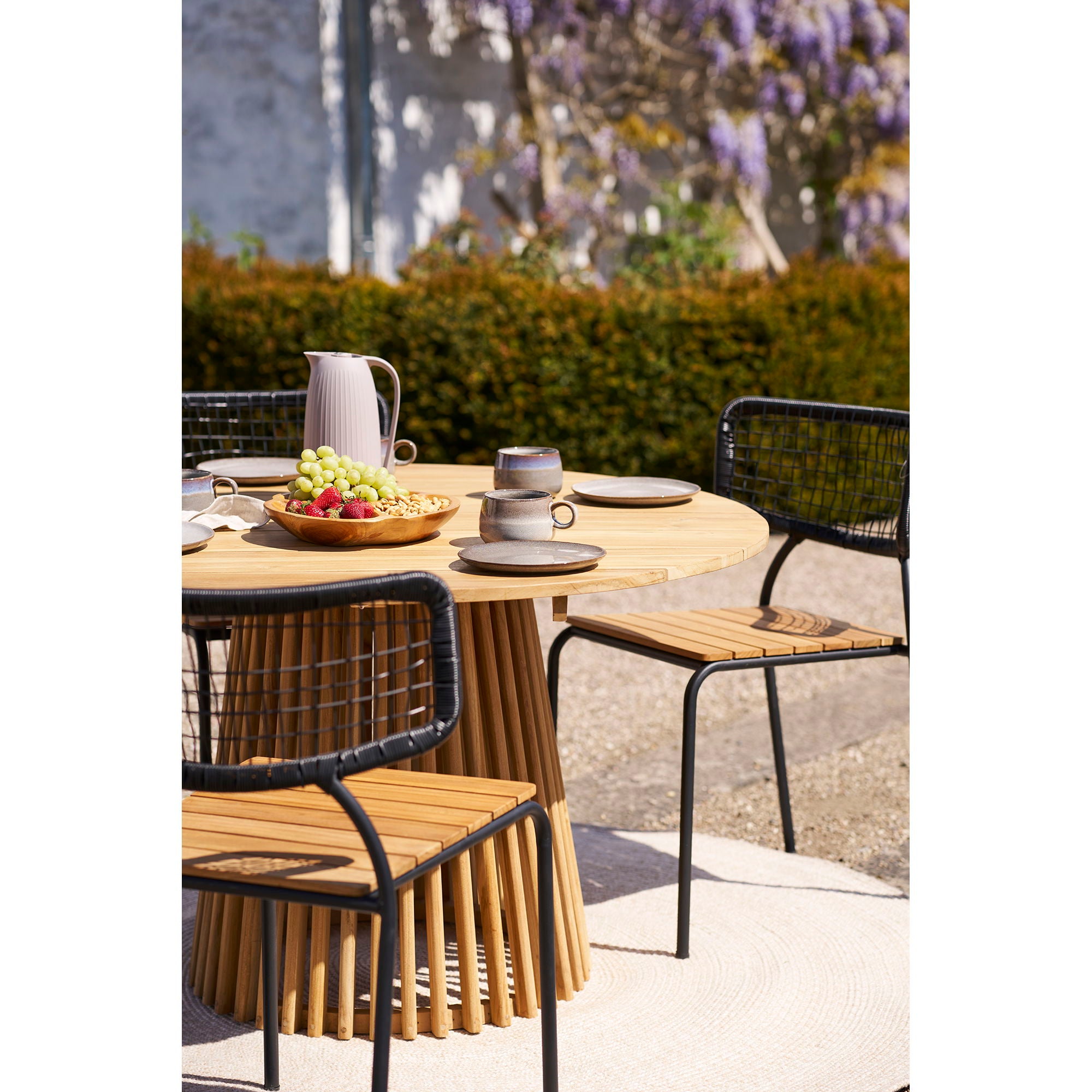 Menorca rug - rug in 100% recycled plastic, sand, Ø180 cm