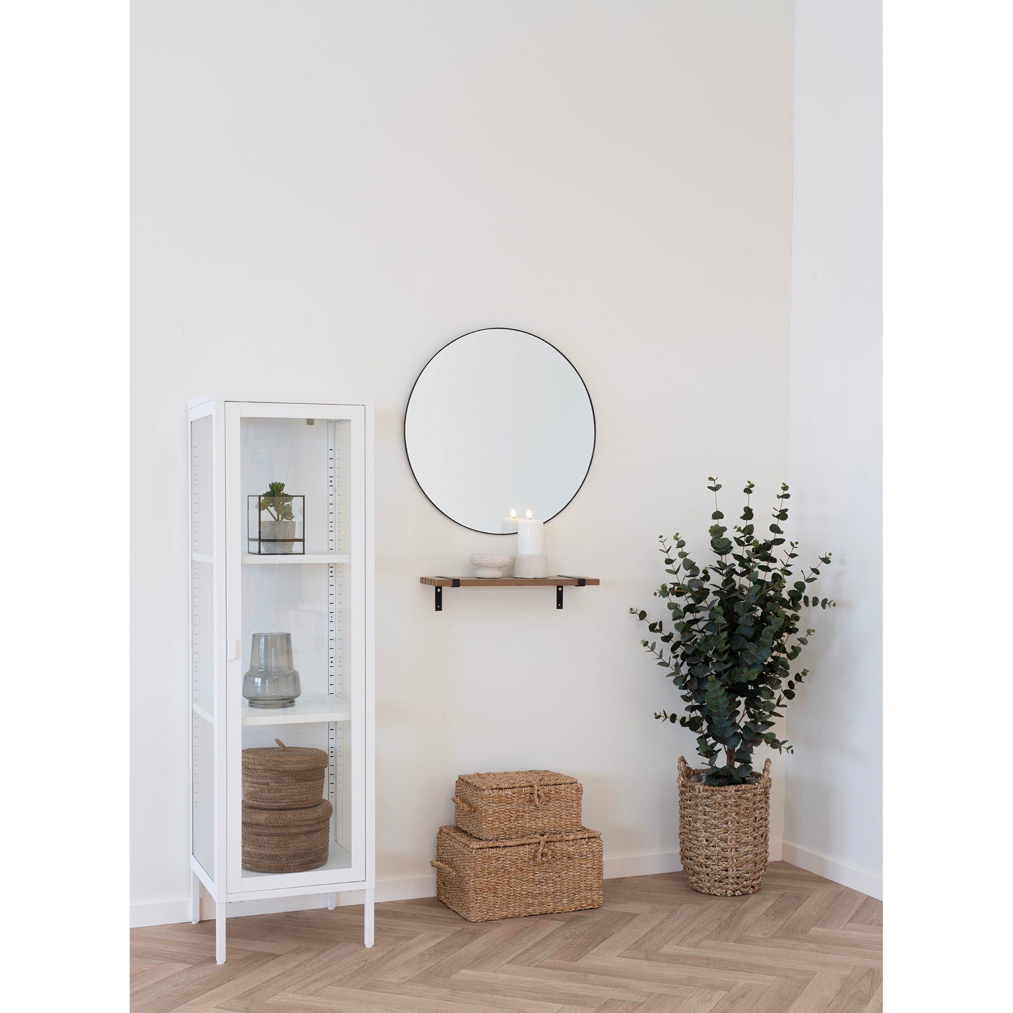 Jersey Mirror - Mirror with black frame Ã˜60 cm