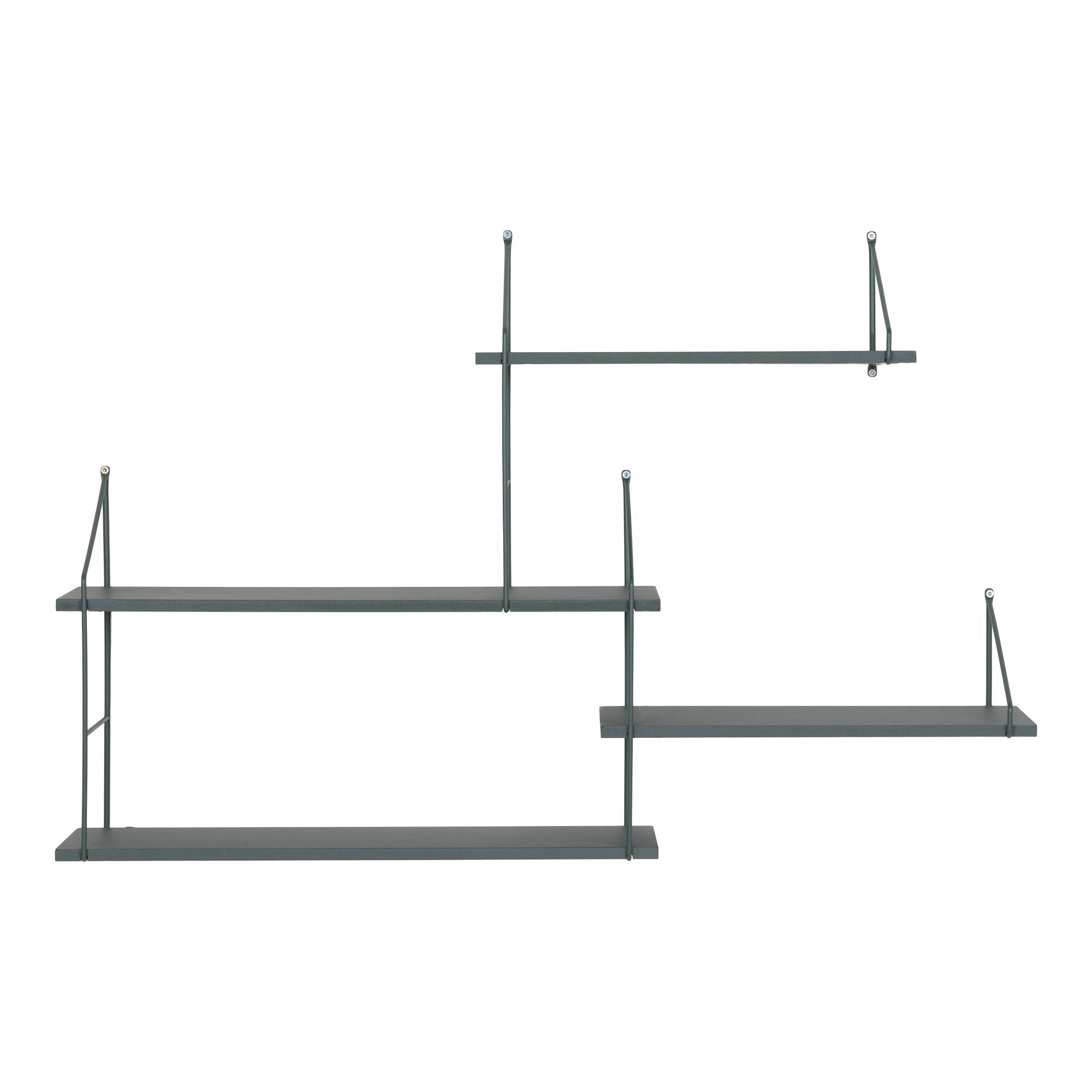 Harlem Shelf - Shelf with green frame and 4 green shelves