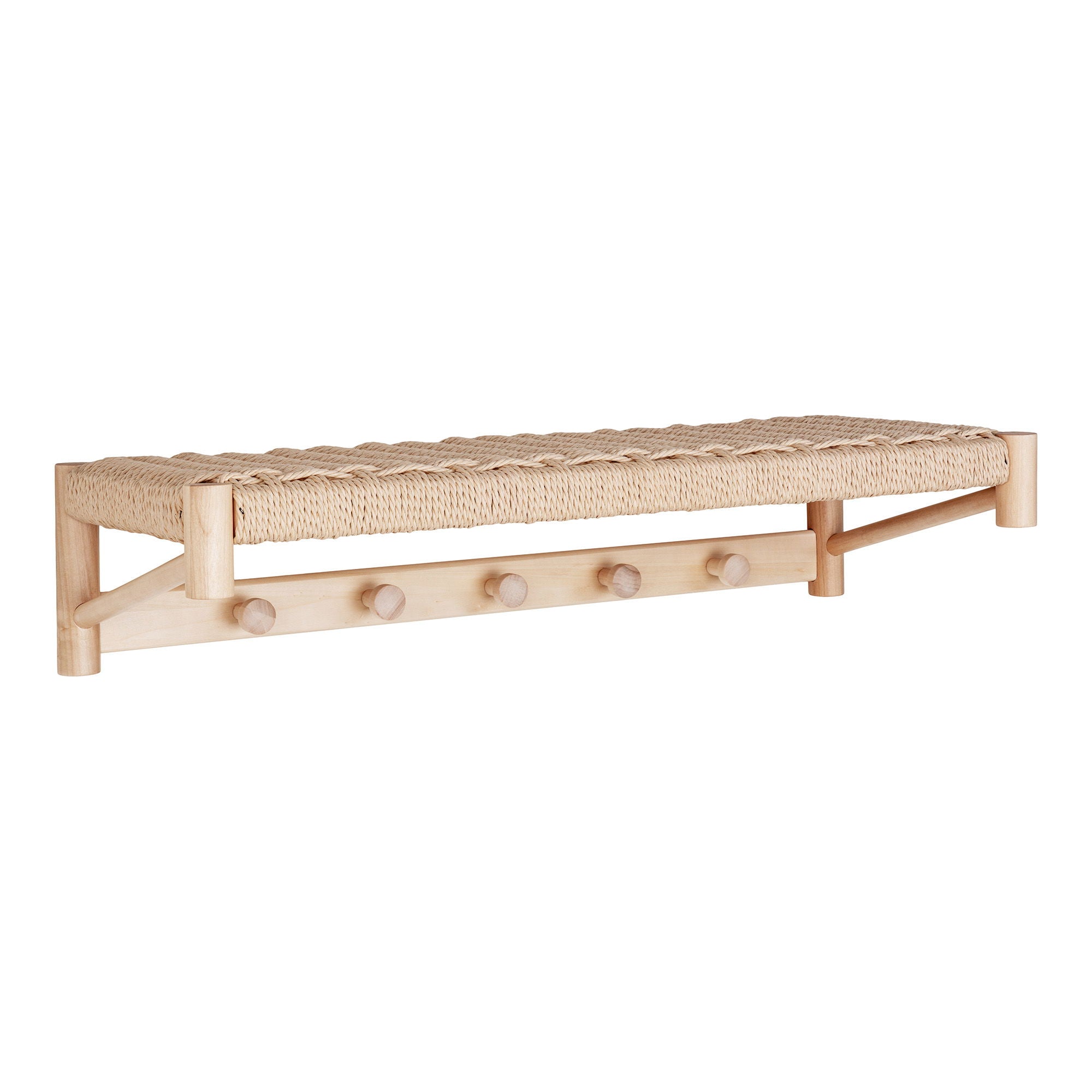 Abano Hat Shelf - Hat shelf in poplar, weaving shelf, nature, 78x31 cm