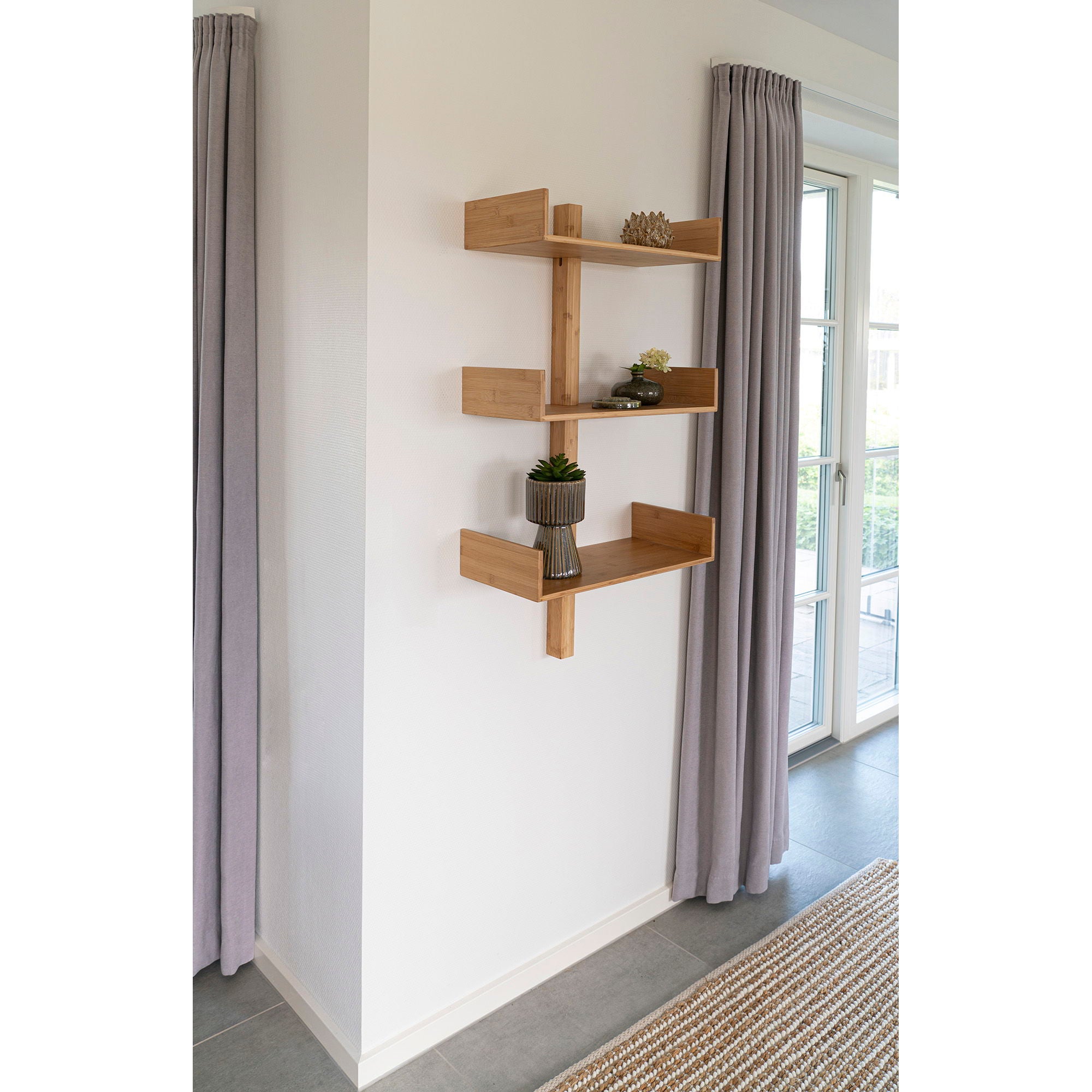 Villa Shelf - Wall shelf, bamboo, natural 50x102 cm