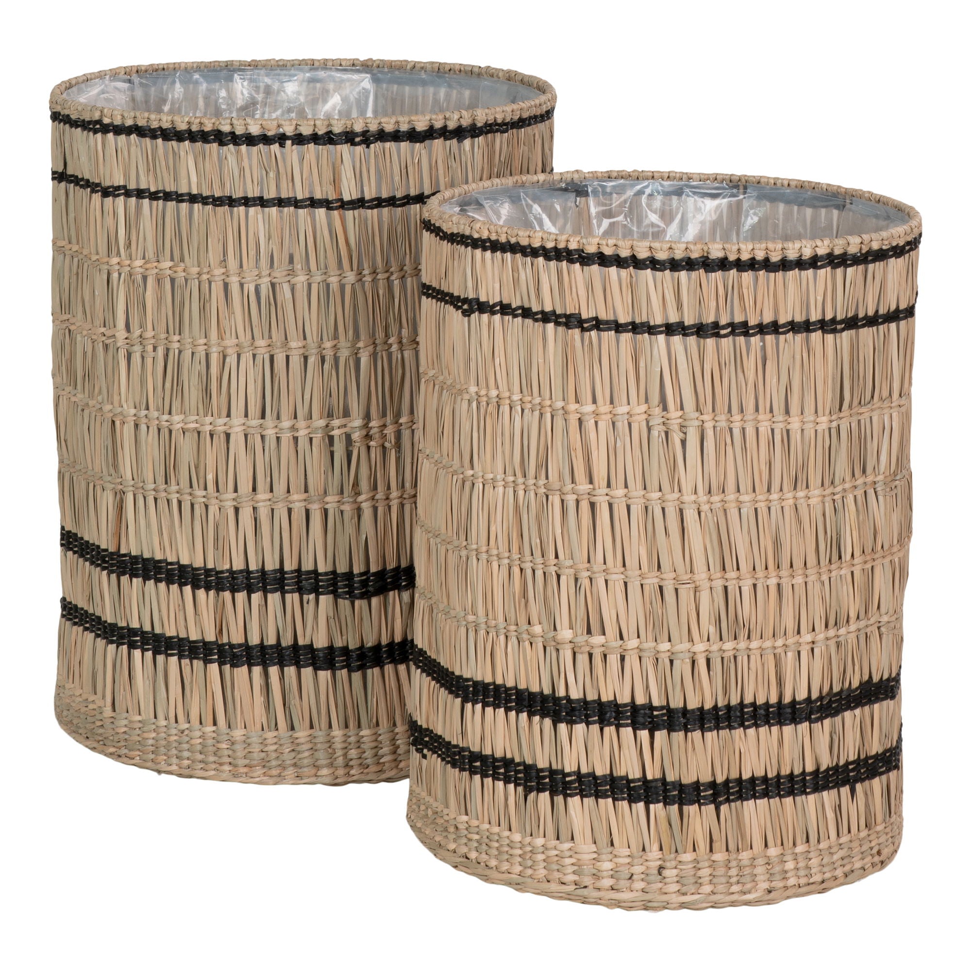 Vinh Planter  - Planter, seagrass, round, natural, set of 2