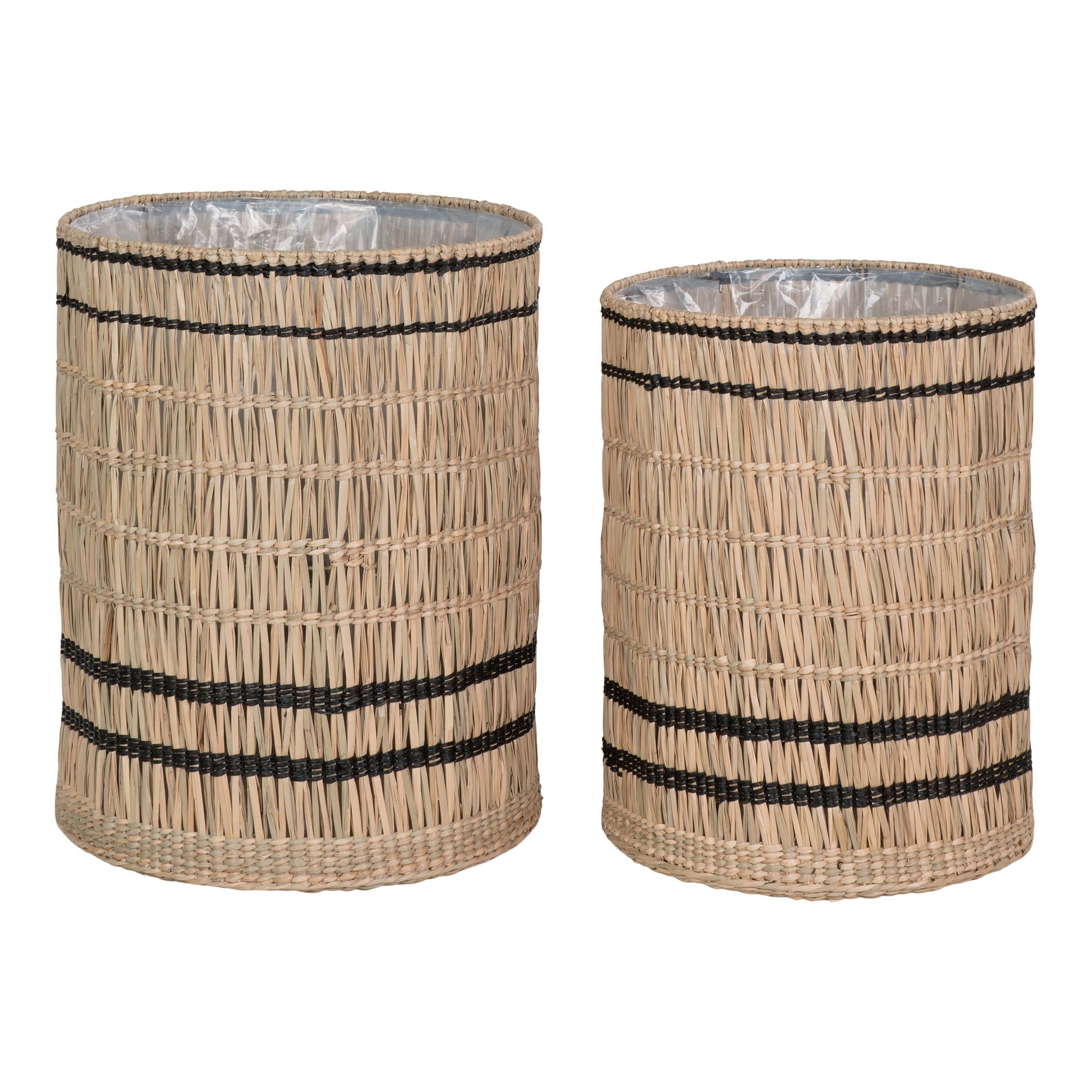 Vinh Planter  - Planter, seagrass, round, natural, set of 2