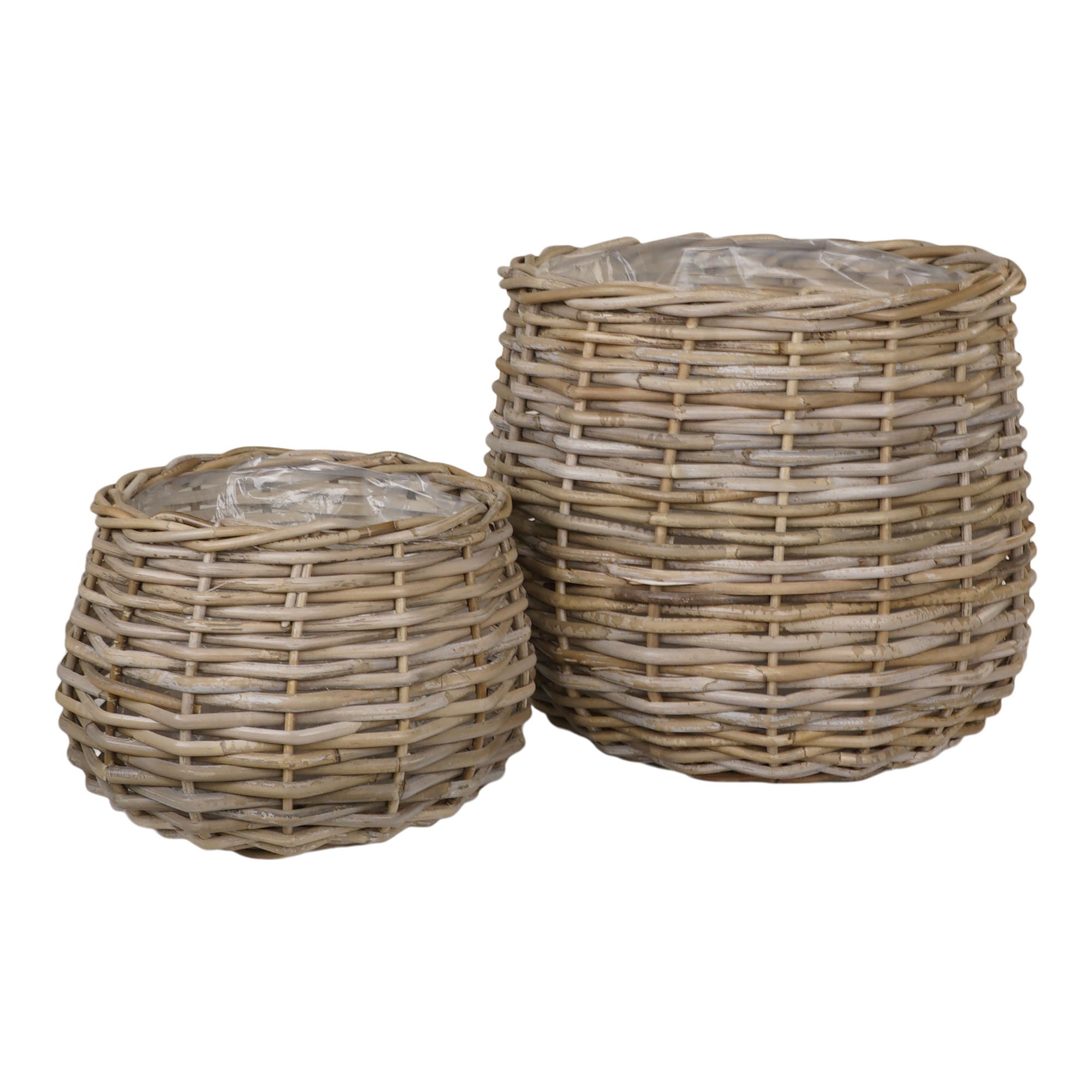 Pulo Baskets  - Basket in kubu, with plastic inside, set of 2