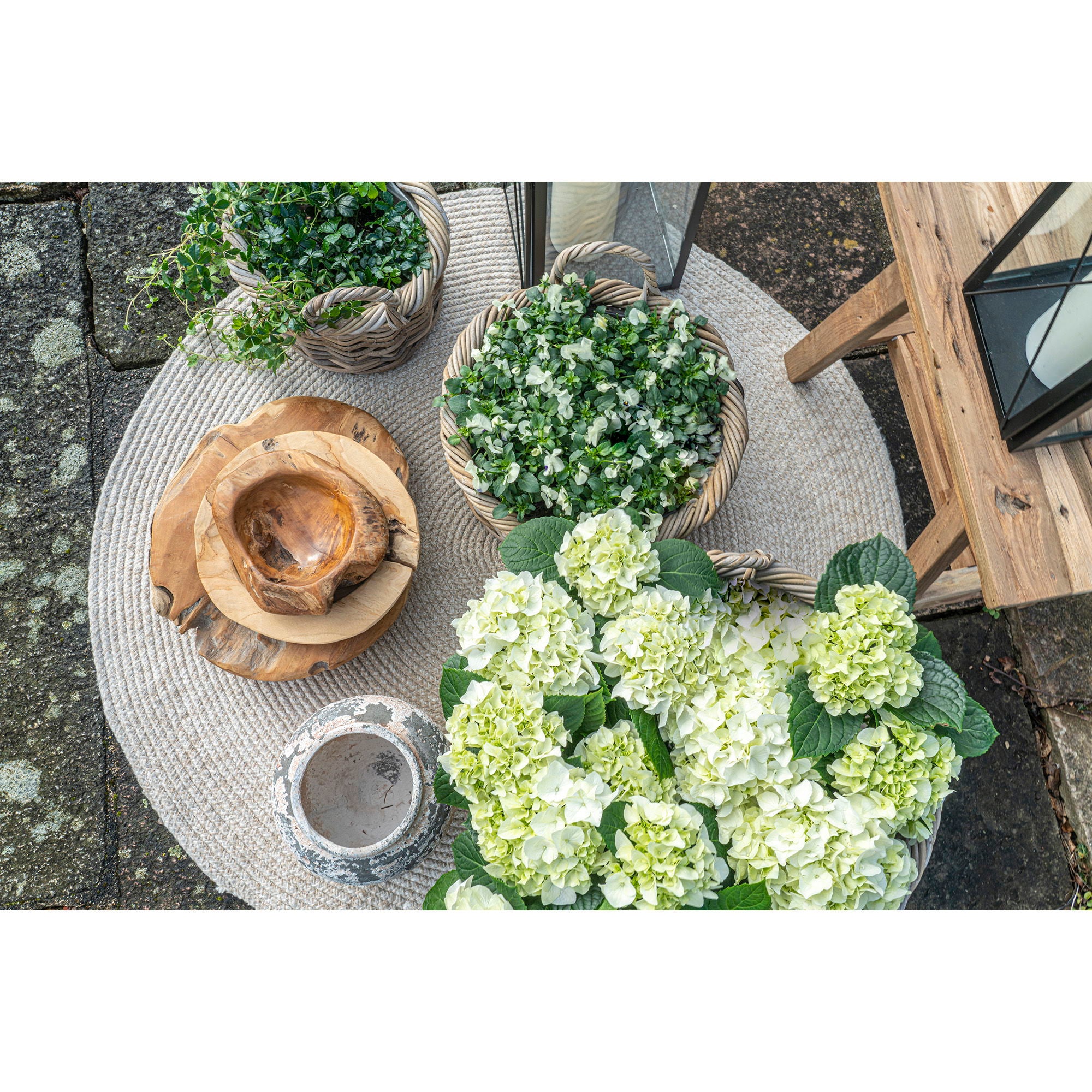 Kuta Baskets  - Basket in kubu, with plastic inside, set of 3