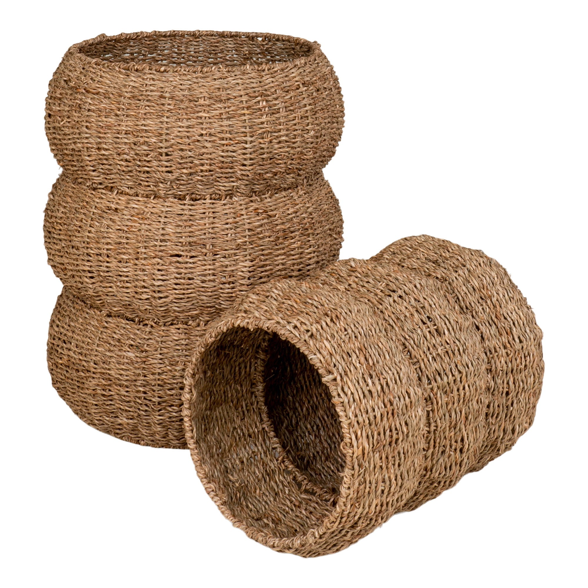 Sarbas Baskets - Baskets in seagrass, nature, round, set of 2