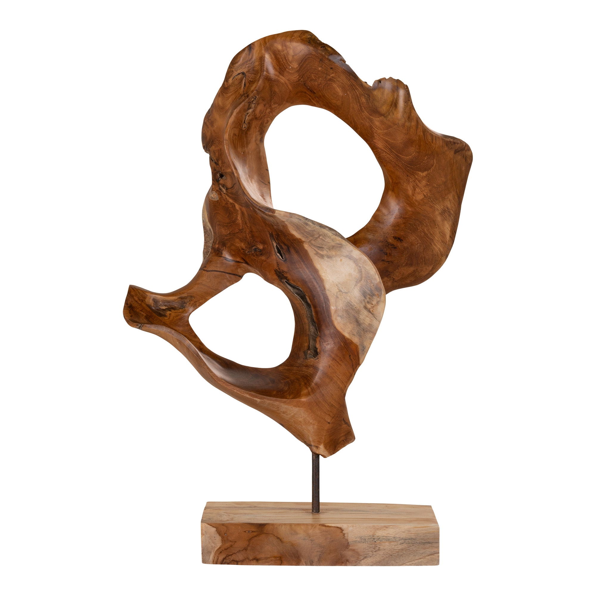 Donato Sculpture - Sculpture in teak, unique organic shape, 30x20x60 cm