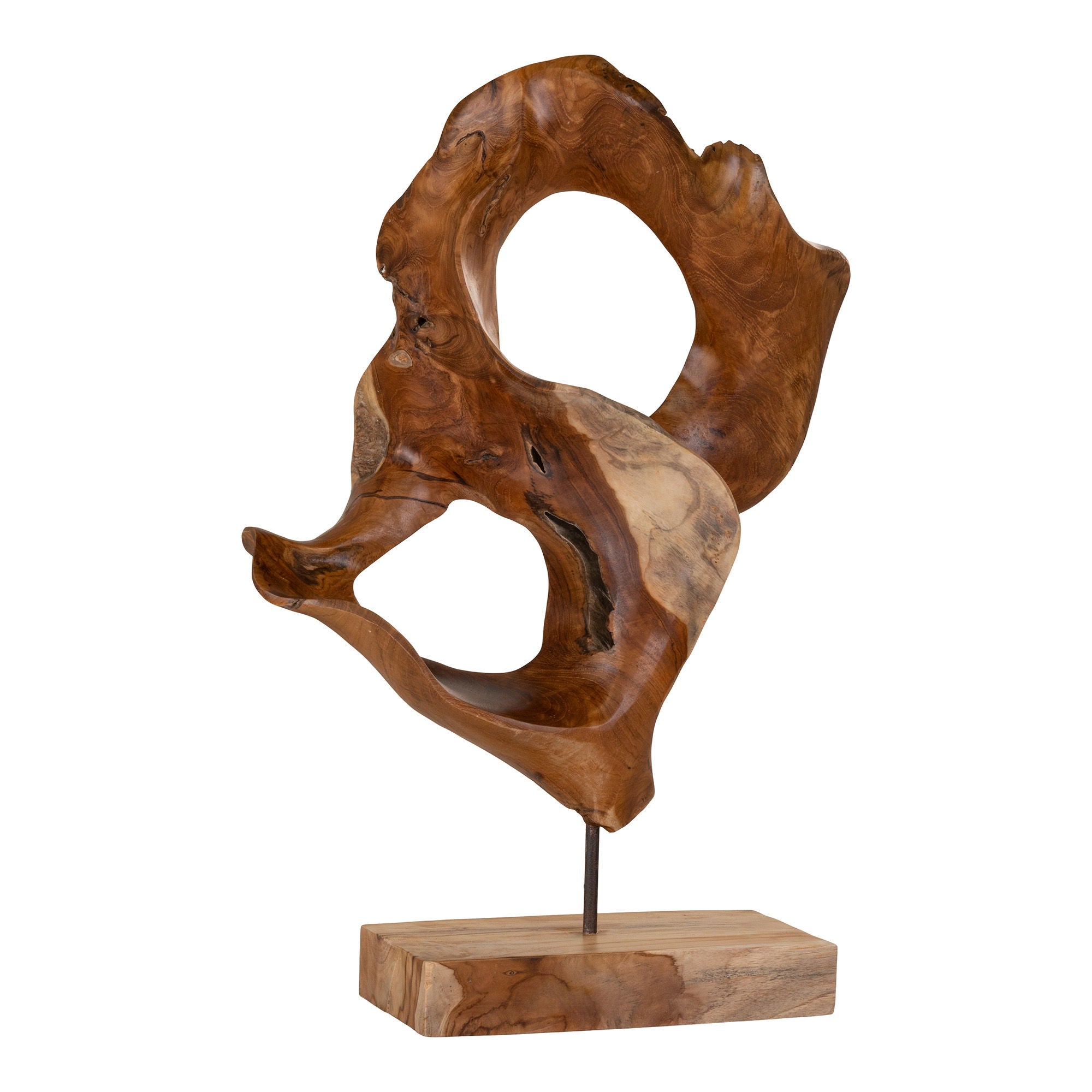 Donato Sculpture - Sculpture in teak, unique organic shape, 30x20x60 cm