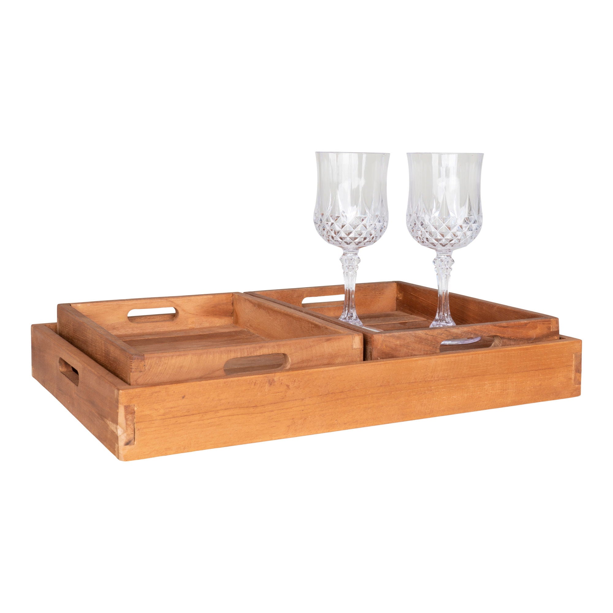 Faro Tray - 3 trays in teak