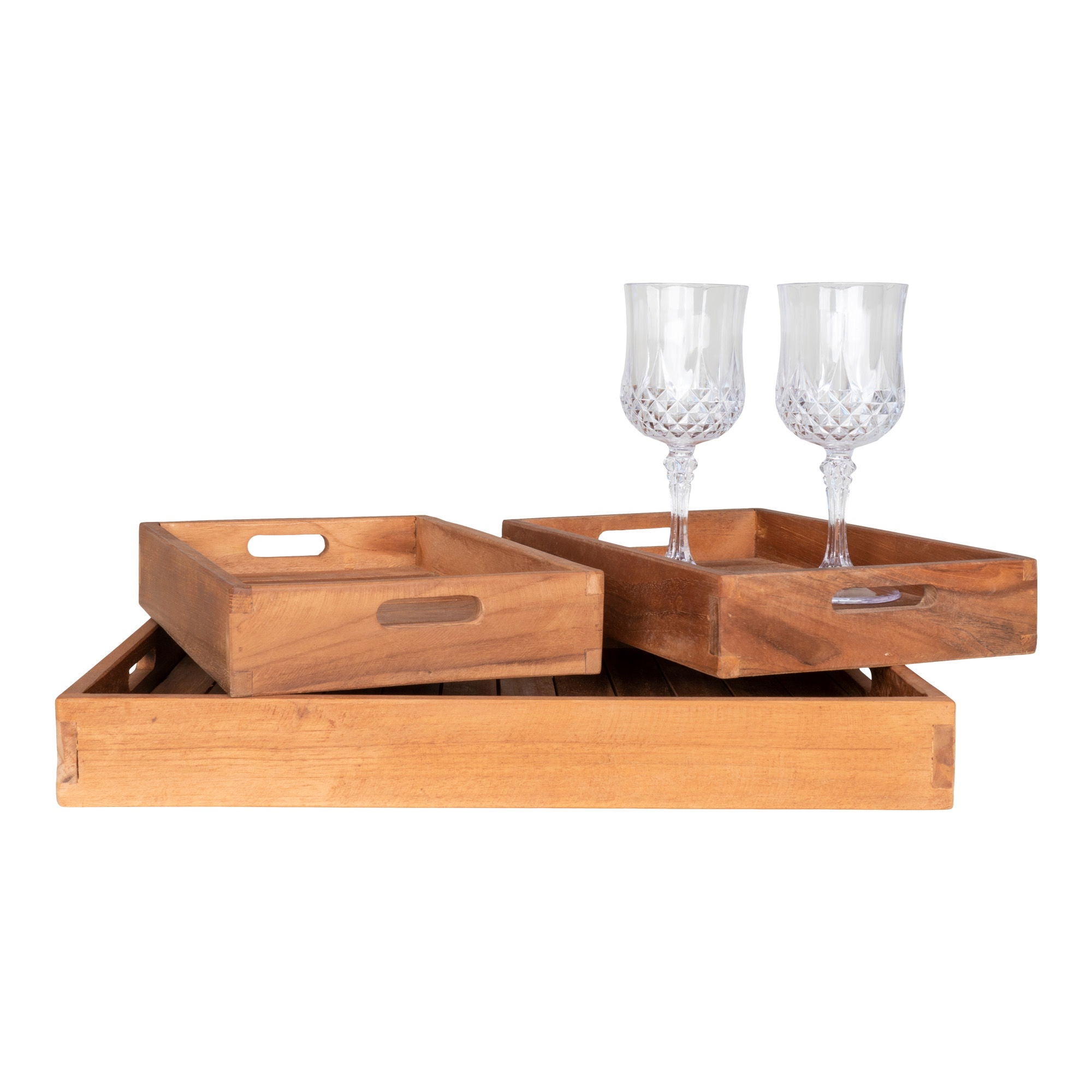 Faro Tray - 3 trays in teak