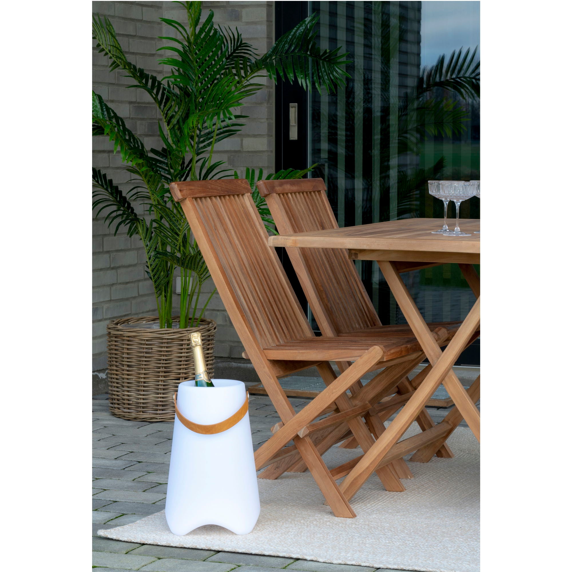 Bristol LED Wine cooler - Wine cooler with strap, white, rechargeable