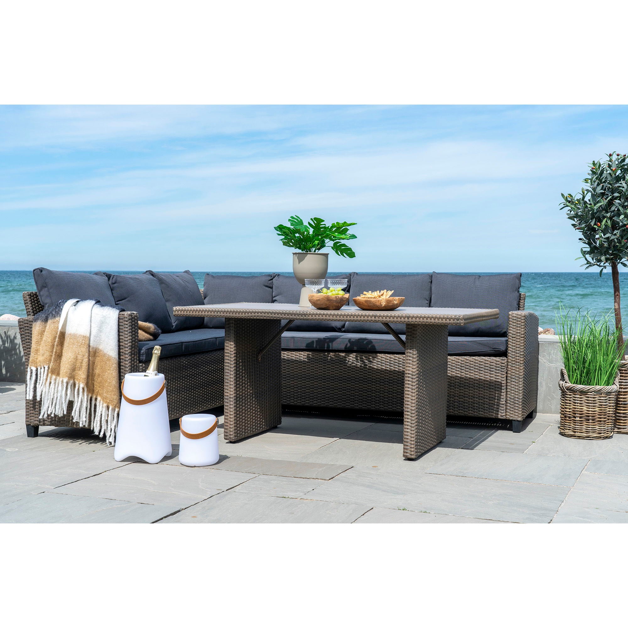 Bristol LED Wine cooler - Wine cooler with strap, white, rechargeable