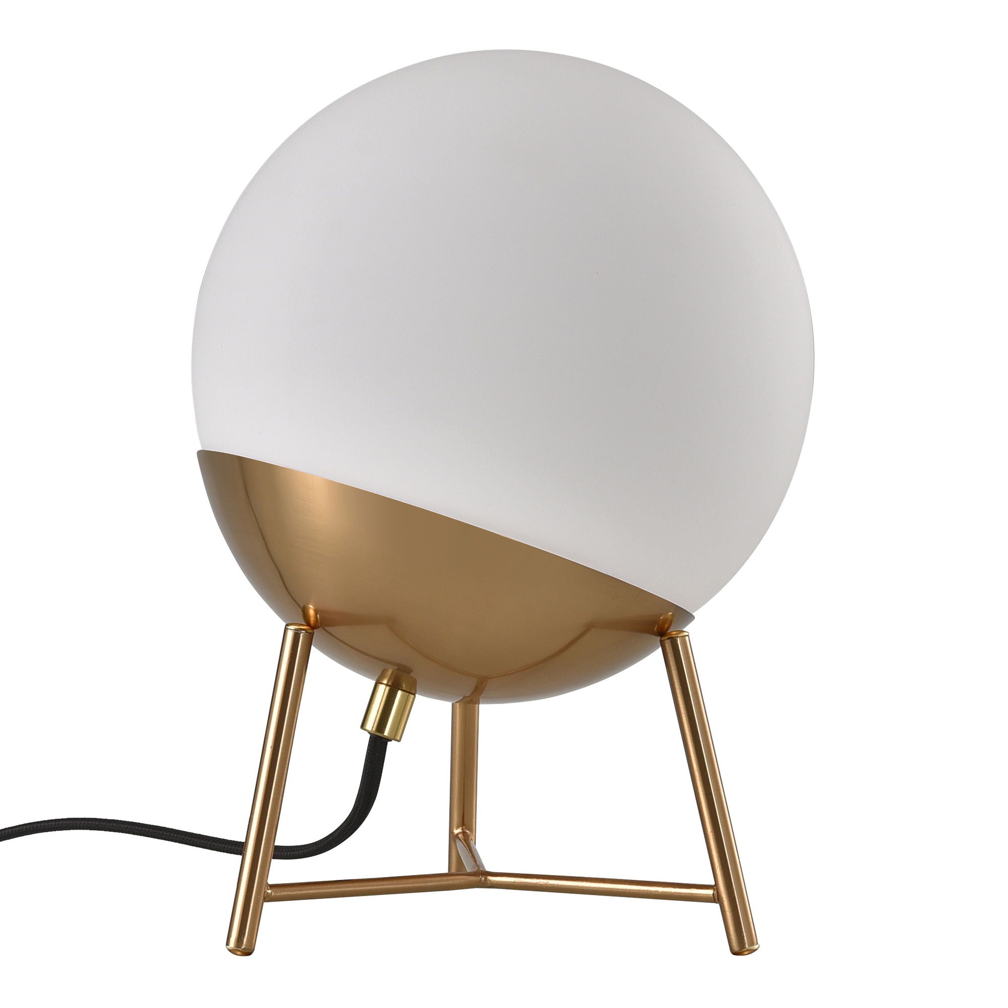Chelsea Table Lamp - Lamp in ball shaped white glass and brass socket, 150 cm fabric cord 150 cm fabric cord Bulb: E27/40W