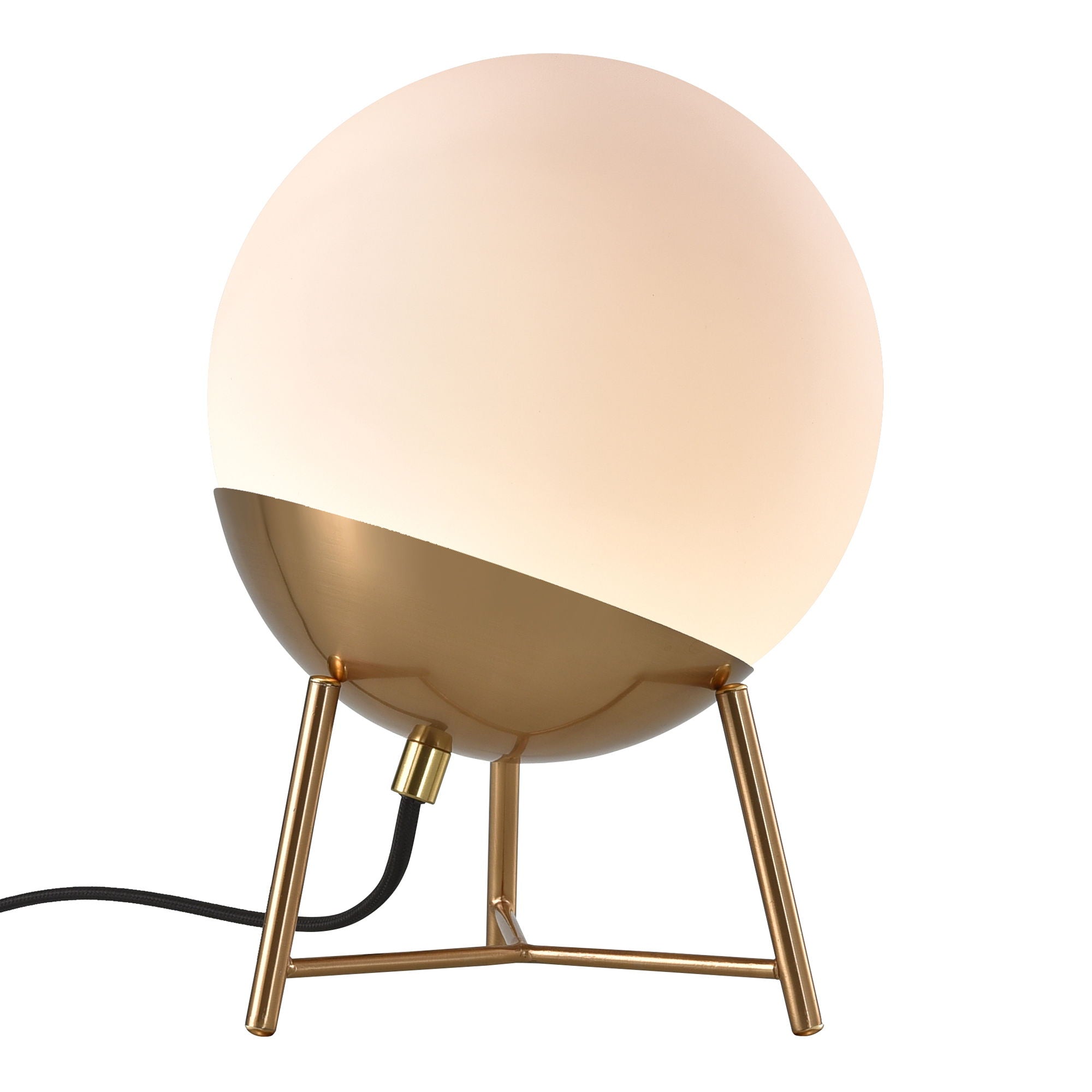 Chelsea Table Lamp - Lamp in ball shaped white glass and brass socket, 150 cm fabric cord 150 cm fabric cord Bulb: E27/40W