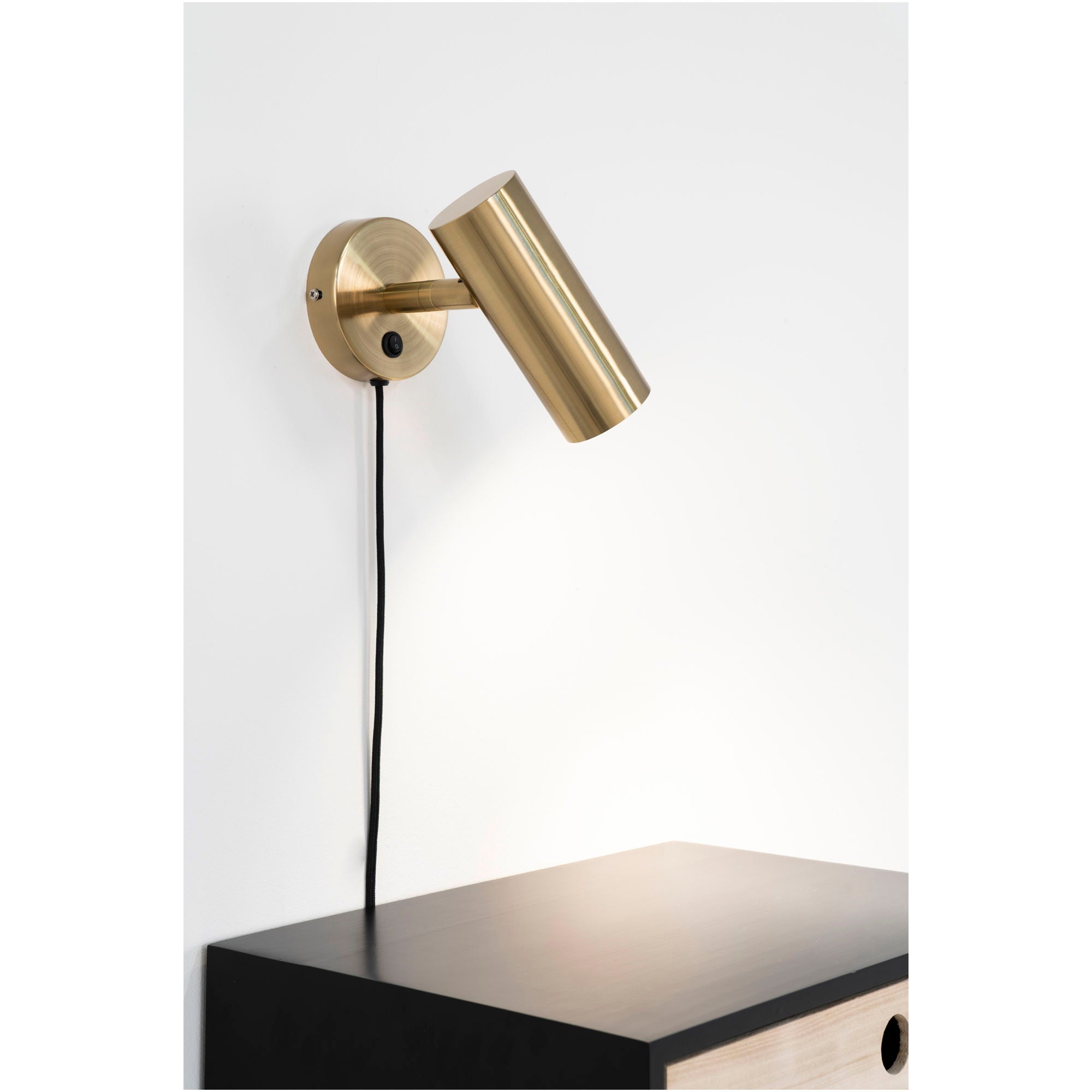 Paris Wall Lamp - Lamp in brass with a 190 cm fabric cord Bulb: GU10/5W LED IP20