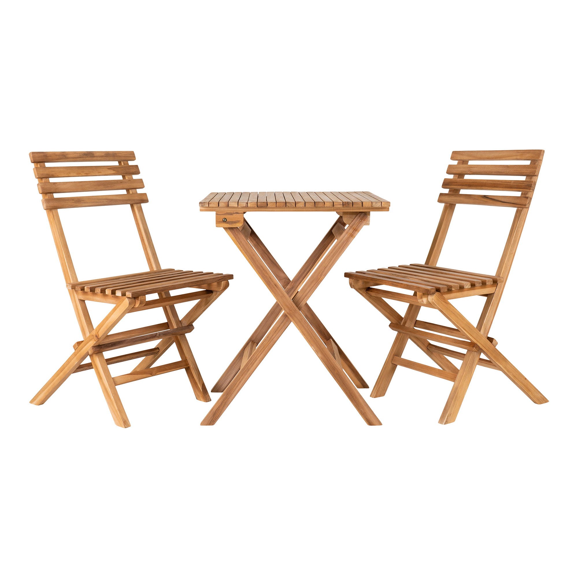 Cuenca CafǸ set - CafǸ set, 2 chairs and 1 table , teak, natural