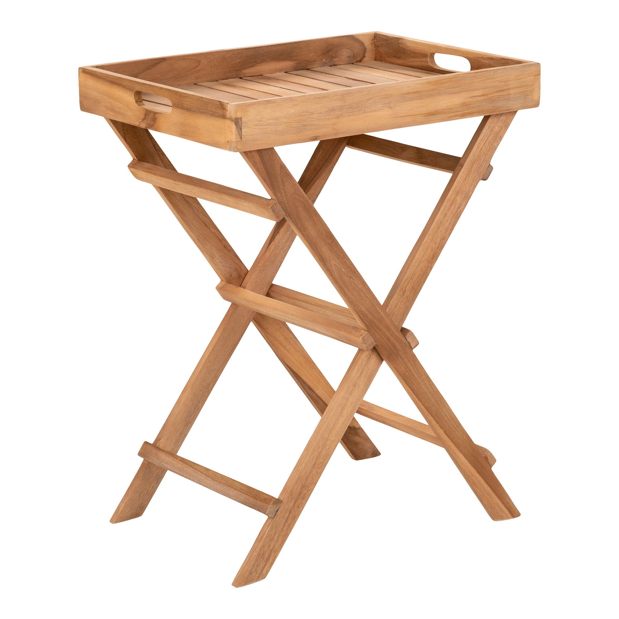 Ronda Teak Tray Table - Teak tray table  29*39*h49,5 cm