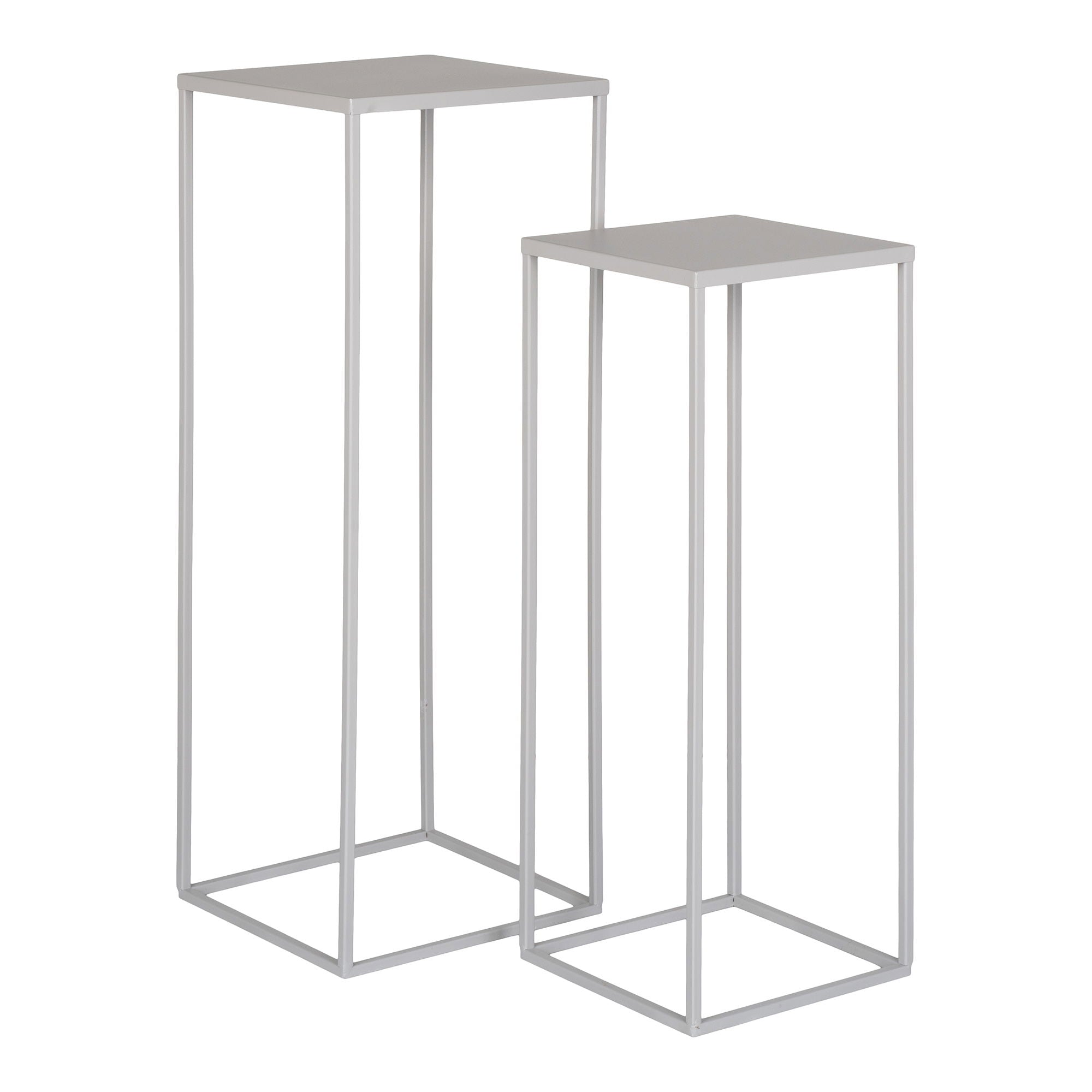 Beja Flower Stand - Flower Stand, steel, cool gray, set of 2