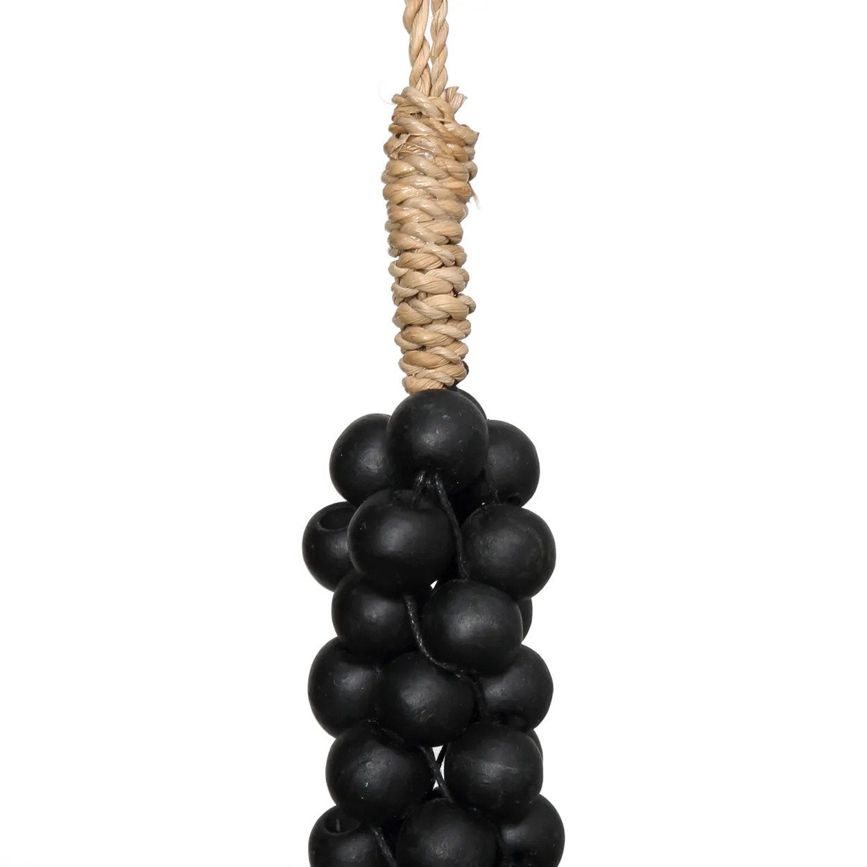 De Wooden Beads met Katoen Hangdecoratie - Zwart