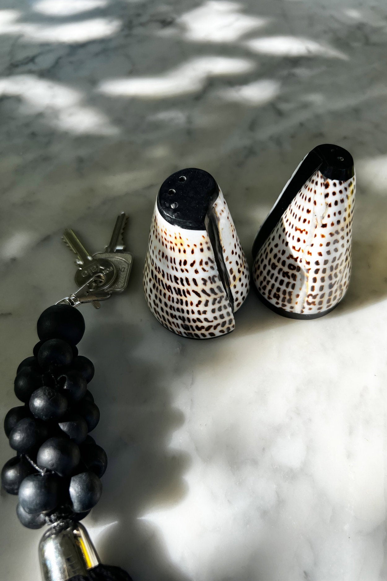 De Wooden Beads Sleutelhanger - Zwart