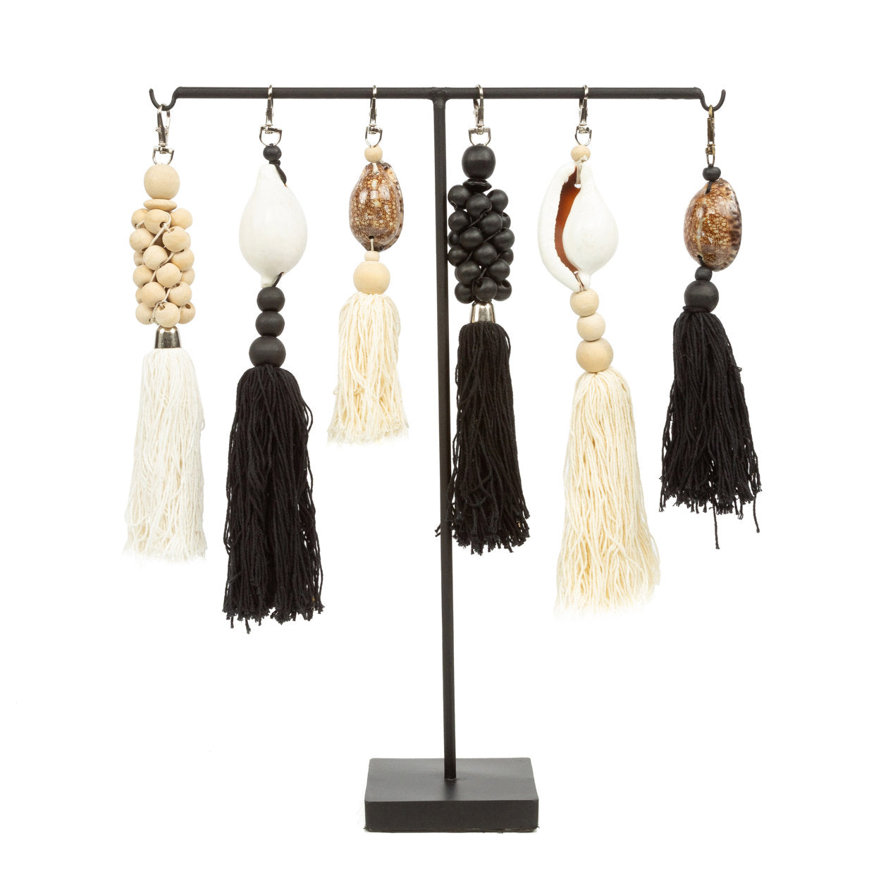 De Wooden Beads Sleutelhanger - Zwart
