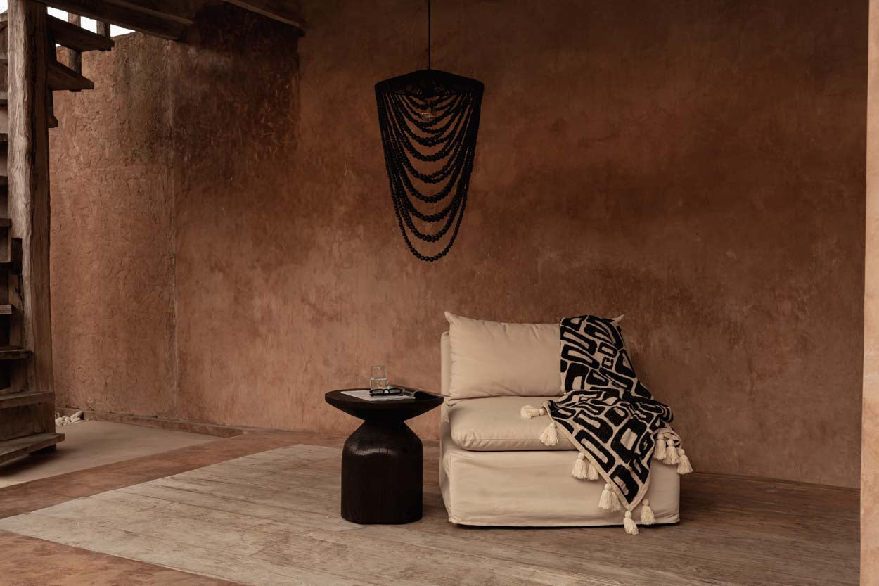 The Aztec Bed Throw - Natural Black