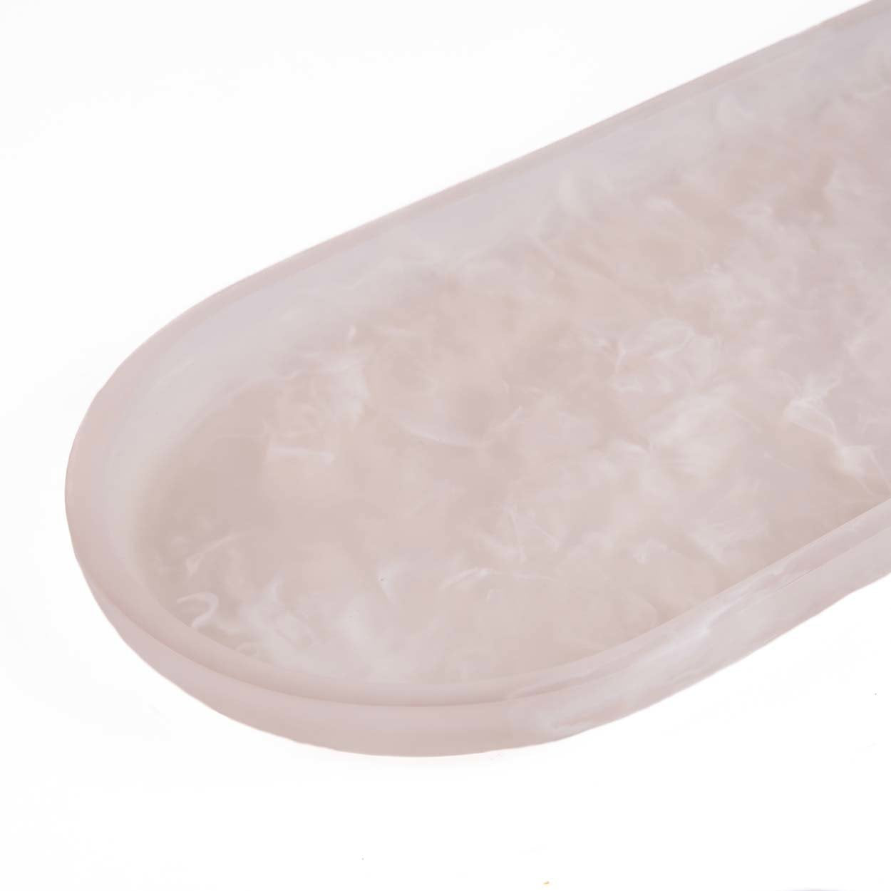 The Resin Oval Plate - Pink White