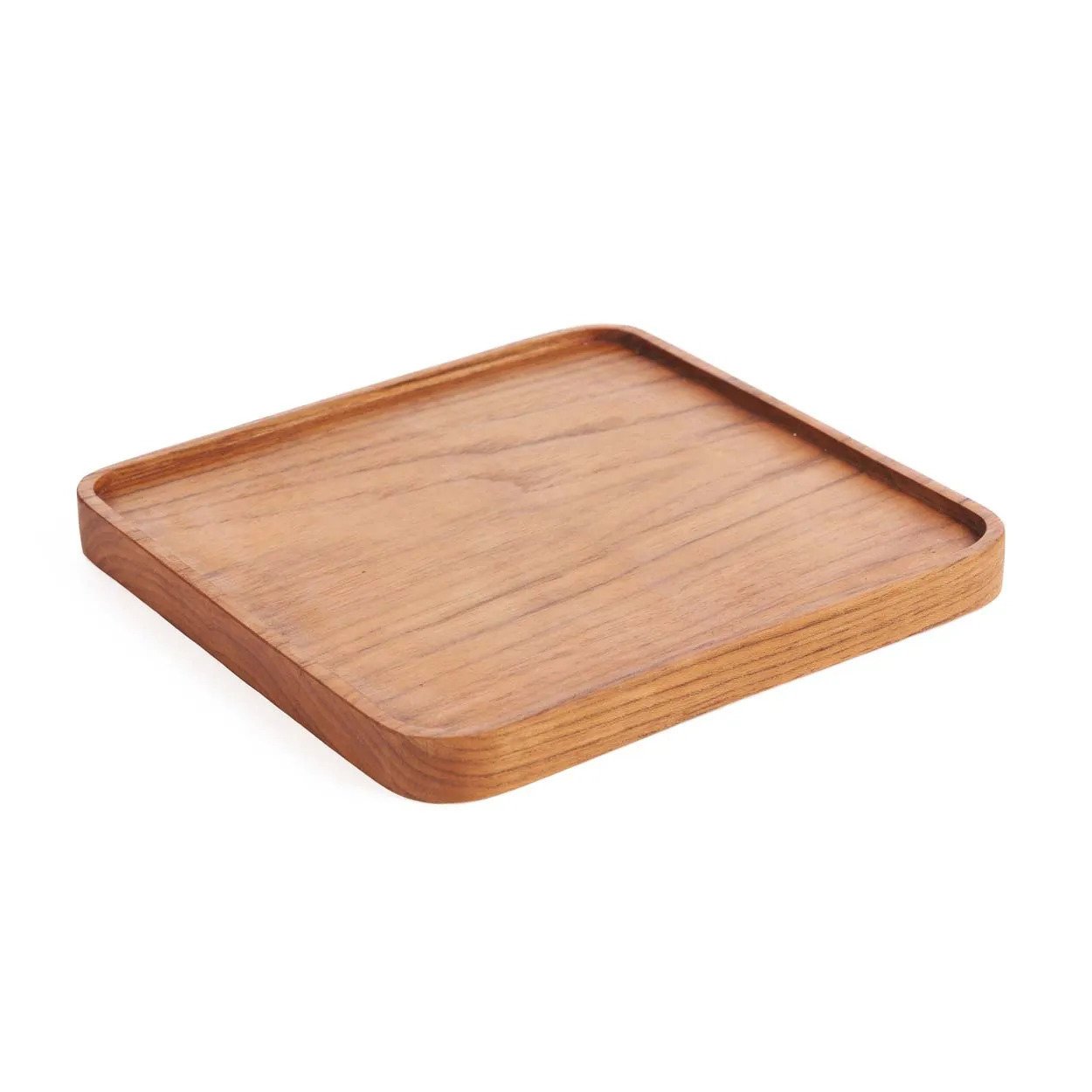 The Teak Square Plate  - Natural - M