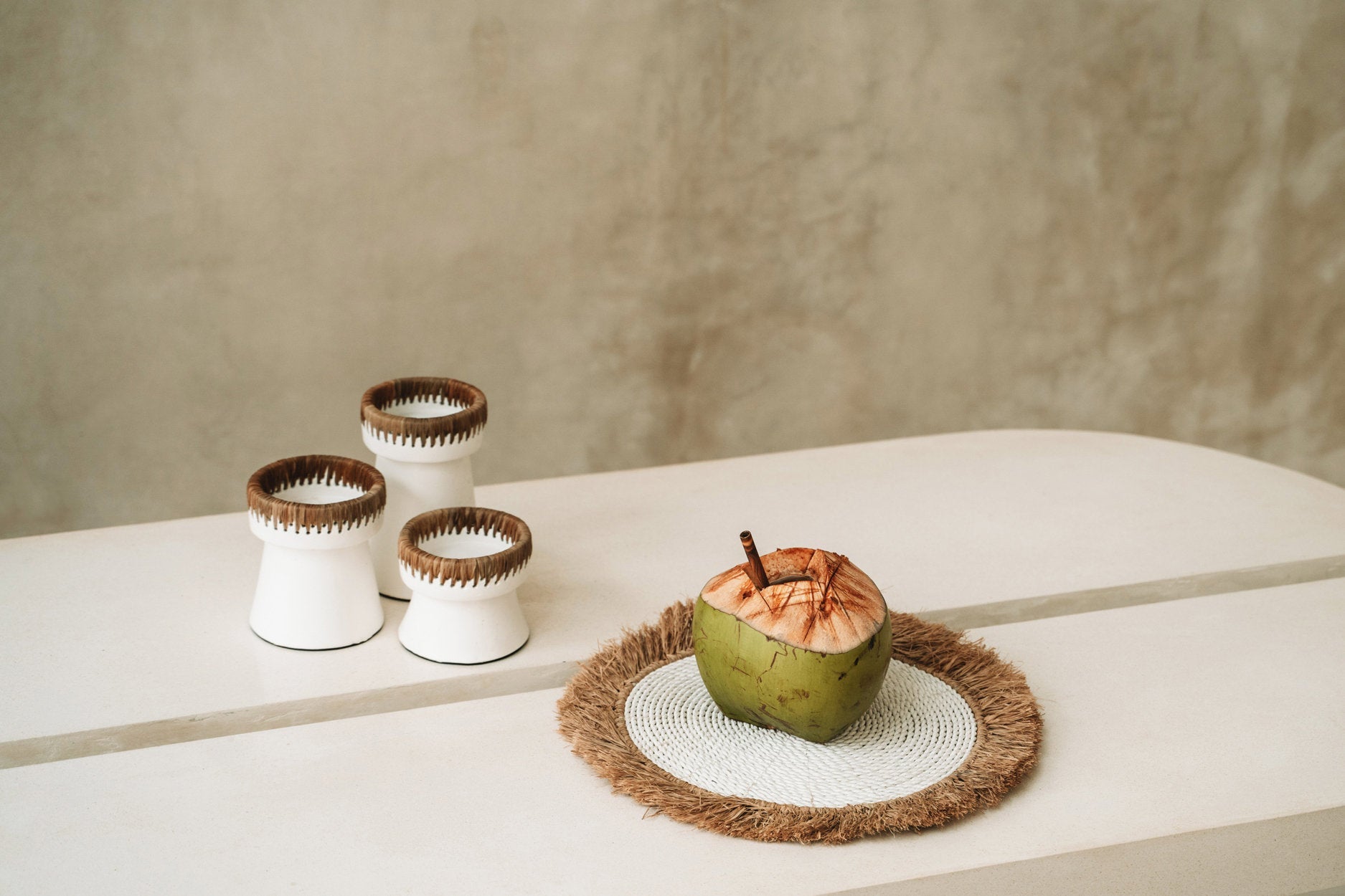 De Water Hyacinth Raffia Placemat - Wit Naturel