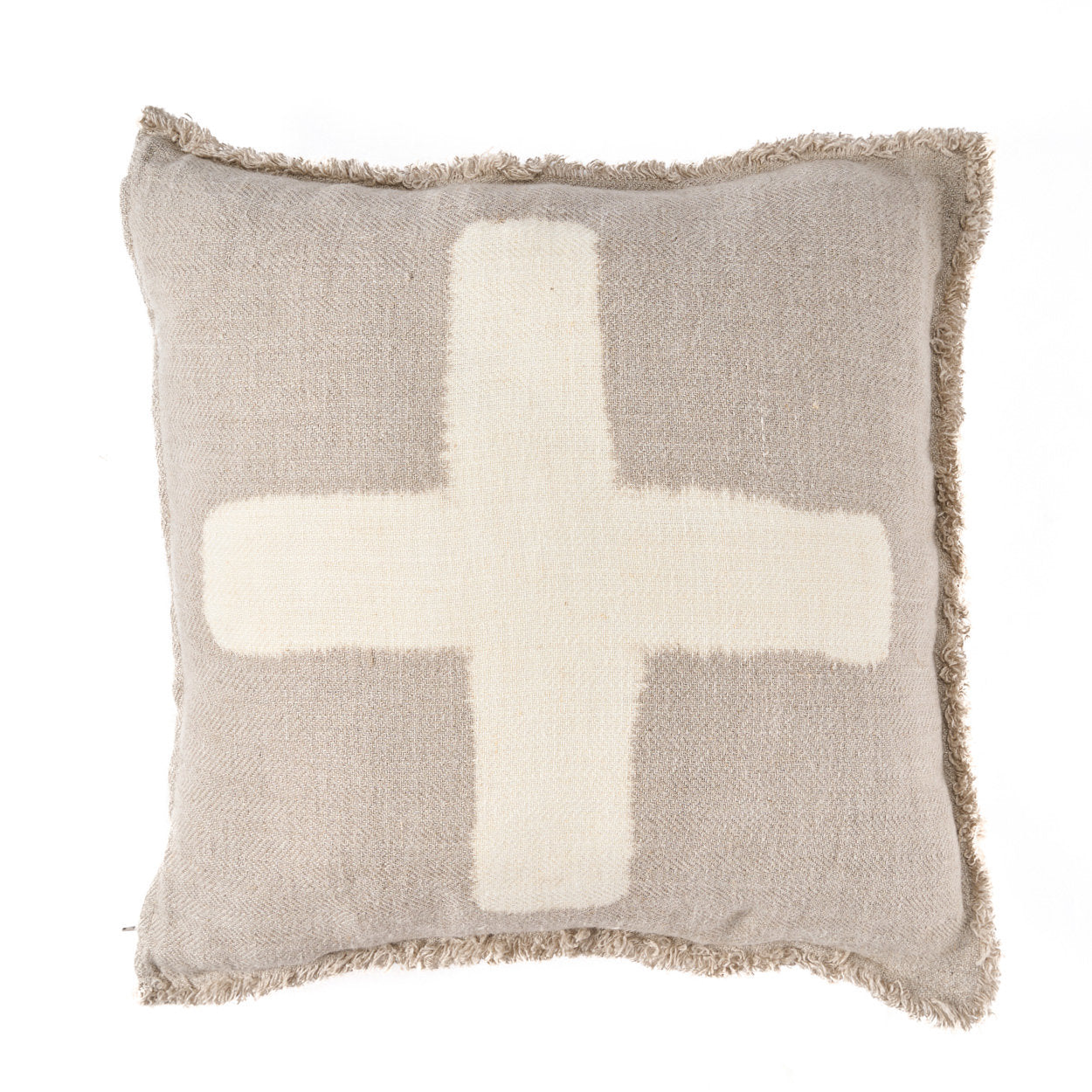 The Ivory Cross Cushion Cover - Natural White - 50x50