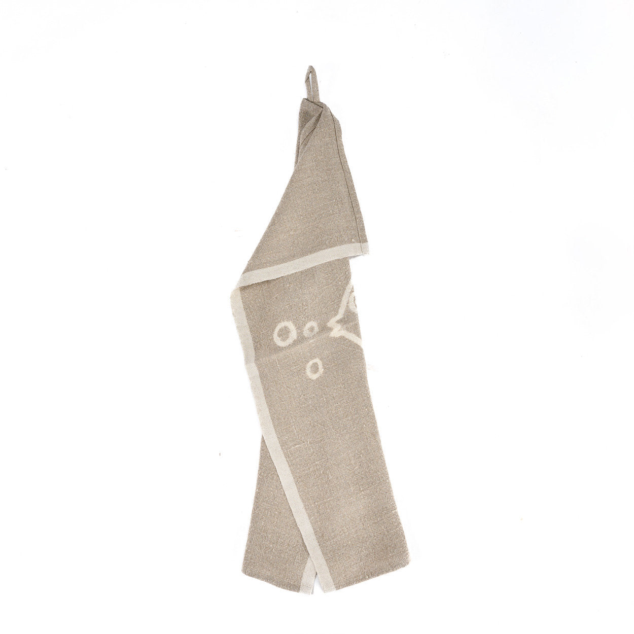De Linen Fish Keukendoek - Natural White - 50x70