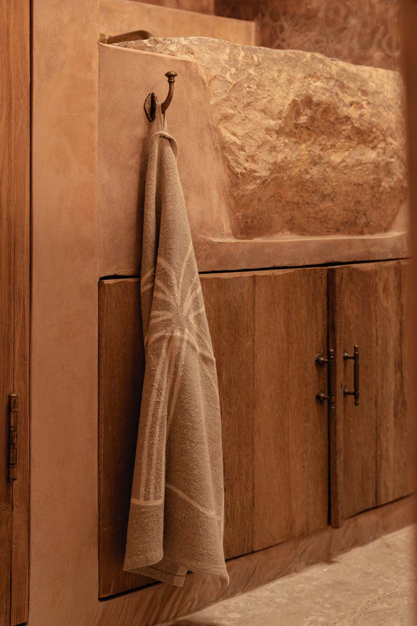De Linen Palm Tree Keukendoek - Natural White - 50x70