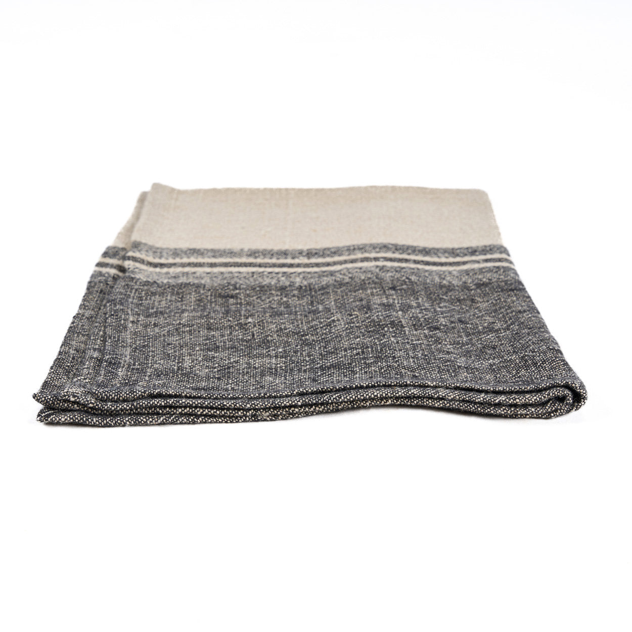 De Linen Moody Keukendoek - Natural Black - 50x70